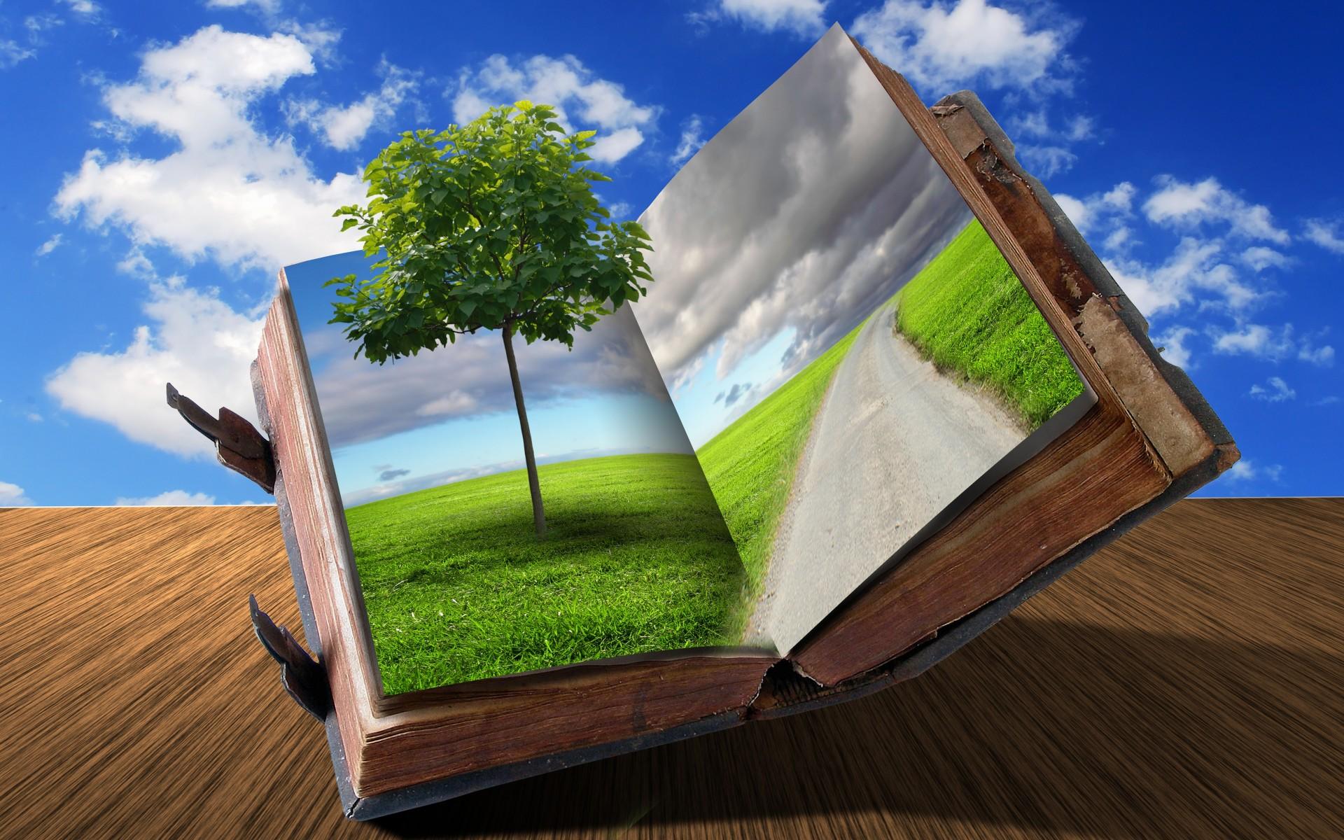 1920x1200 cg, Digital, Art, 3D, Books, Dream, Imagination, Nature, Landscapes, Sky, Clouds, Mood Wallpaper HD / Desktop and Mobile Background