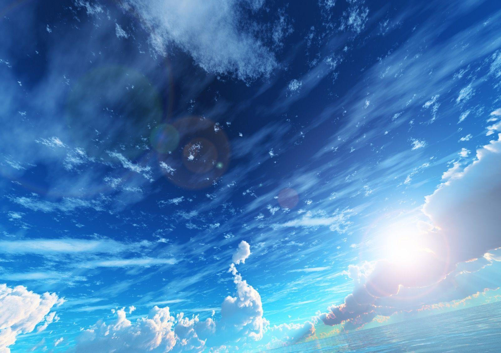 1600x1130 Blue Sky Anime Wallpaper