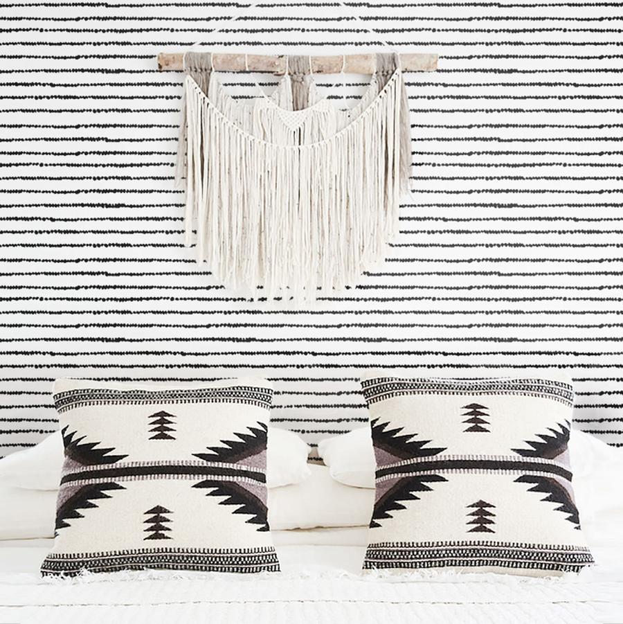 900x901 Bohemian style removable wallpaper with dotted lines