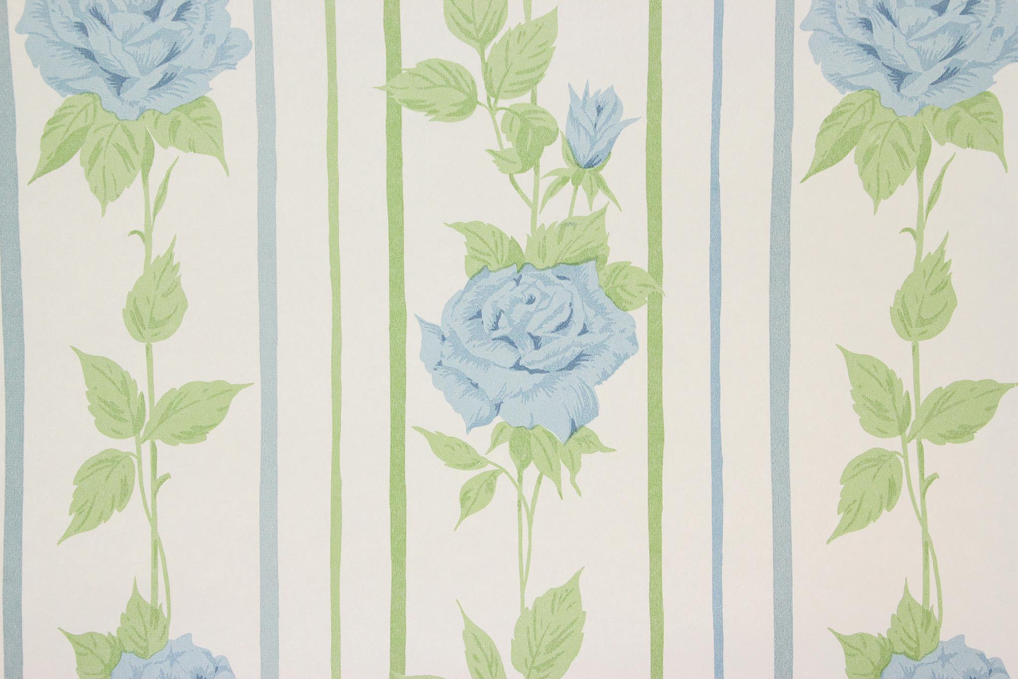 2048x1365 1970s Retro Vintage Wallpaper Blue Rose Vinyl's Vintage Wallpaper