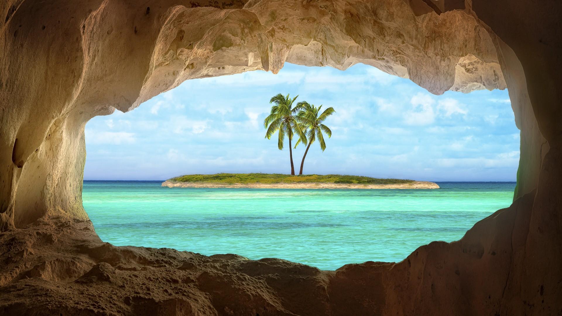 1920x1080 #island, #palm trees wallpaper. Mocah HD Wallpaper