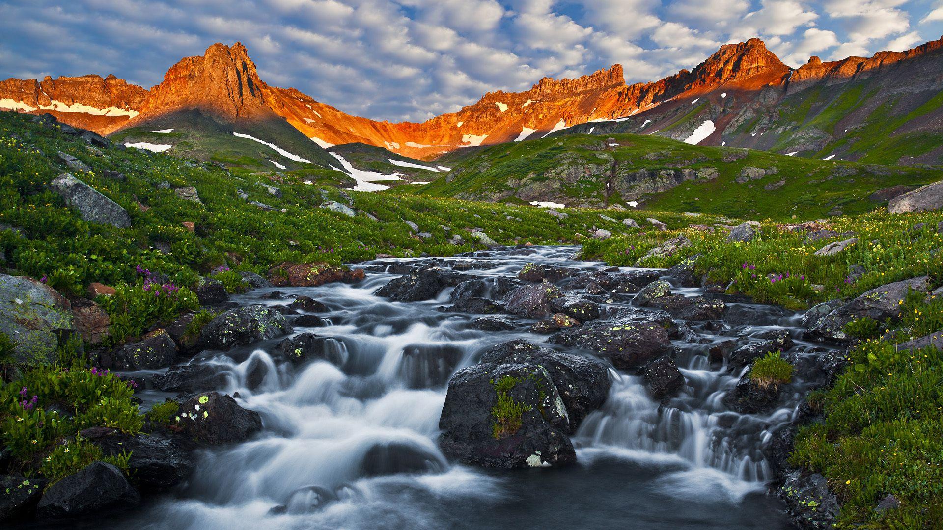1920x1080 Ice Lake Basin at dawn, San Juan Mountains, Colorado. Colorado scenery, San juan mountains colorado, Colorado image
