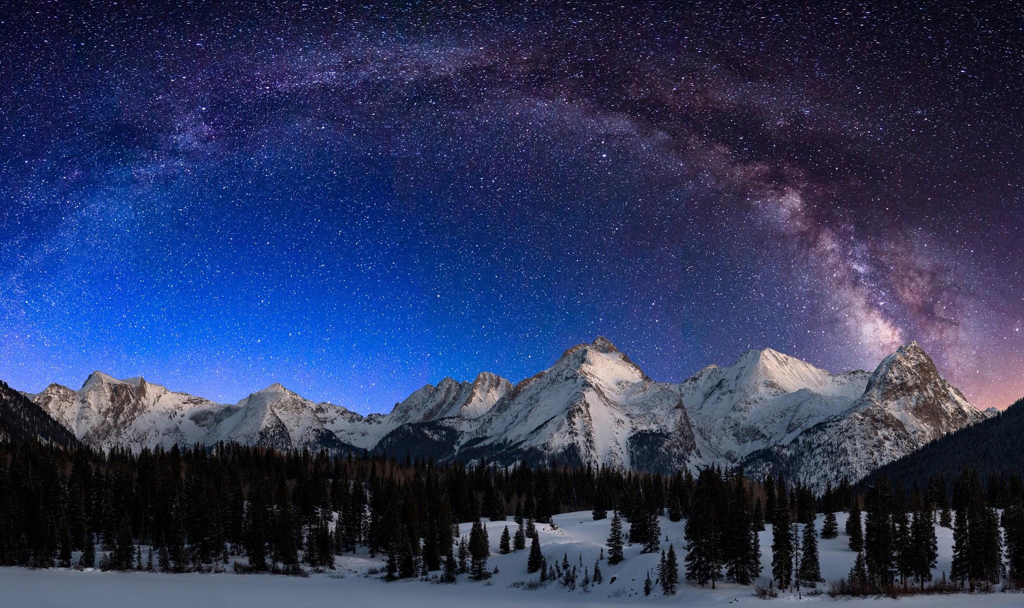 2048x1217 Colorado Durango Electric Peak Grenadier Range Landscape Nightscape San Juan HD wallpaper, Background