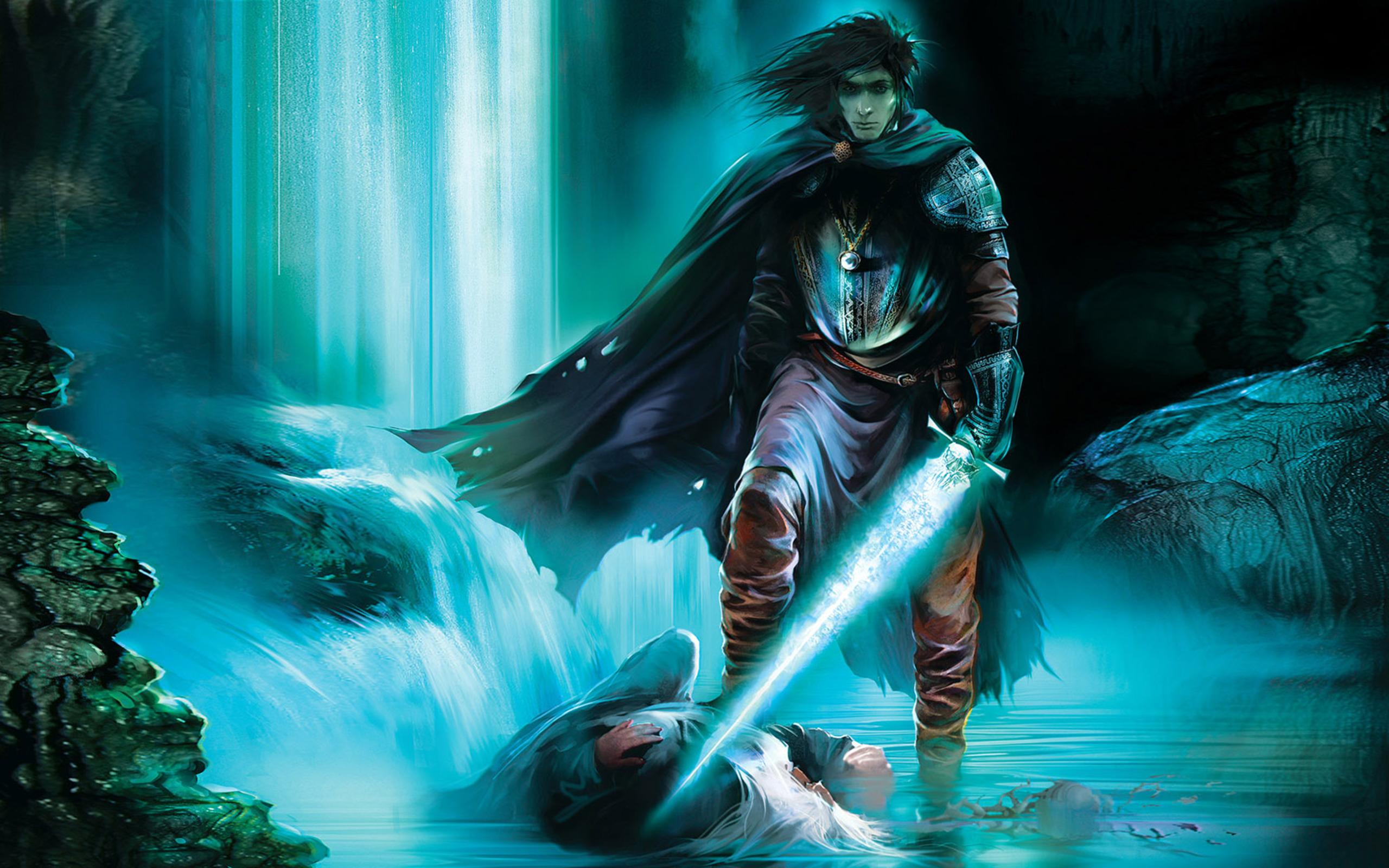 2560x1600 Epic Fantasy Warrior: HD Wallpaper of a Hero