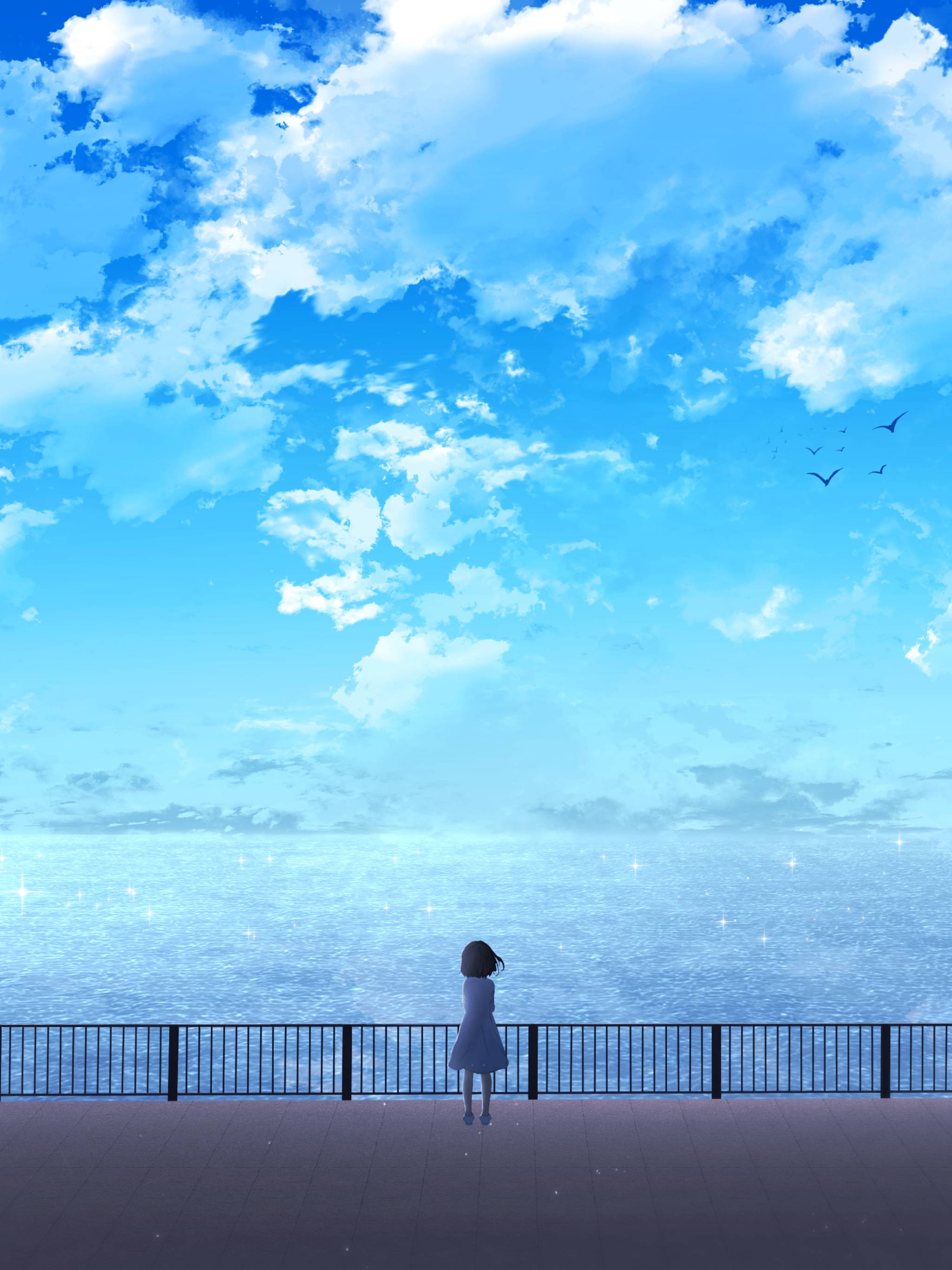 2048x2732 Anime Girl Near Ocean 2048x2732 Resolution Wallpaper, HD Anime 4K Wallpaper, Image, Photo and Background