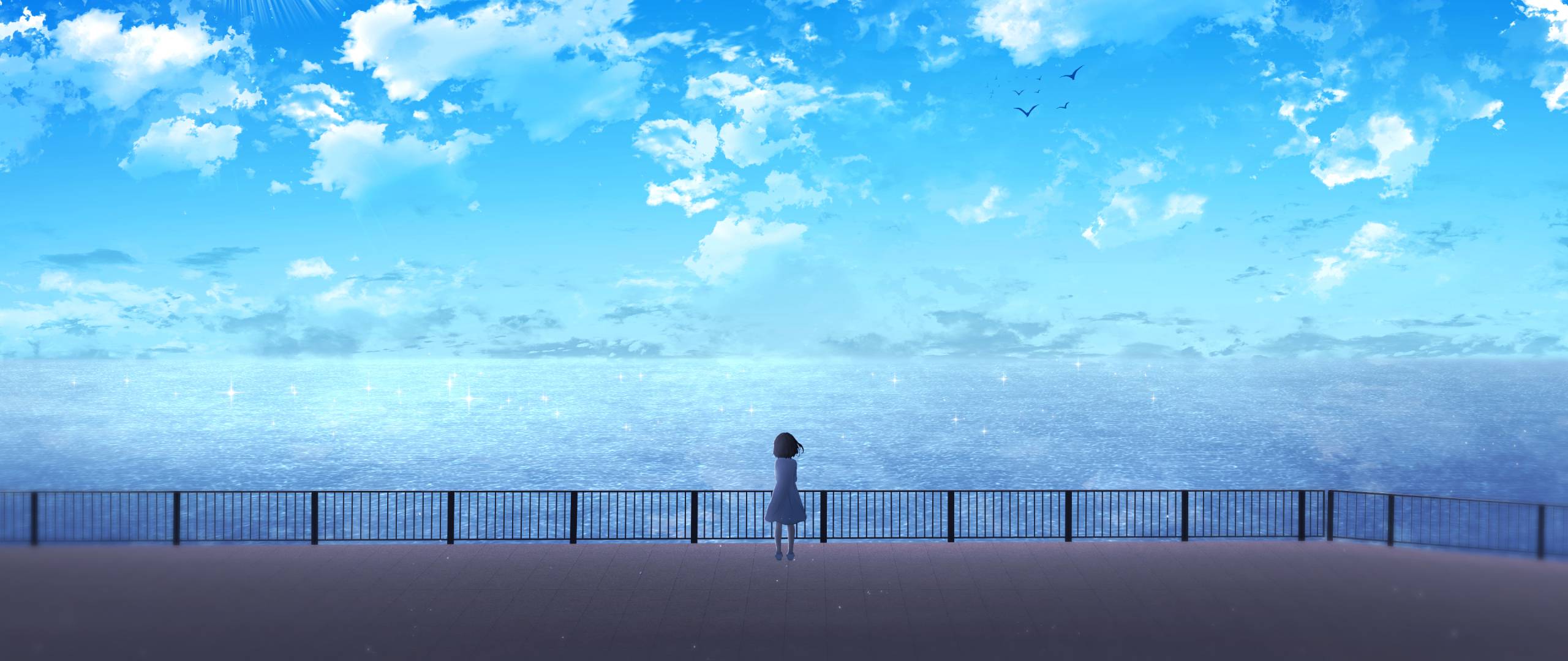 2560x1080 Anime Girl Near Ocean 2560x1080 Resolution Wallpaper, HD Anime 4K Wallpaper, Image, Photo and Background