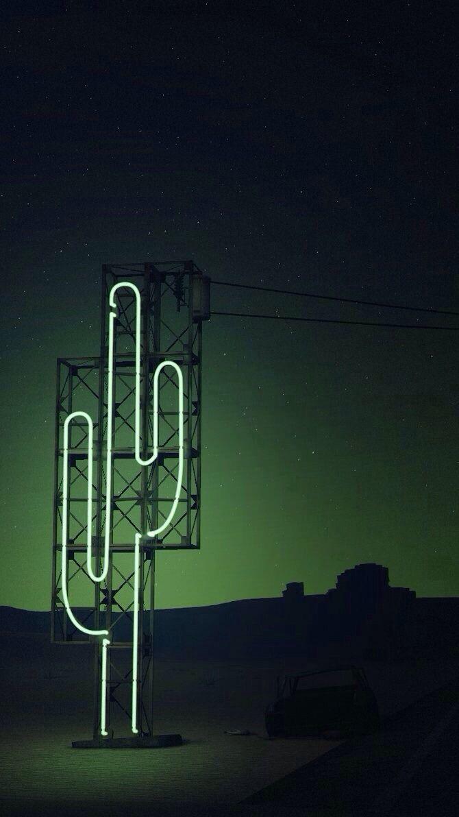 670x1192 Neon desert. Neon cactus, Neon, Neon signs