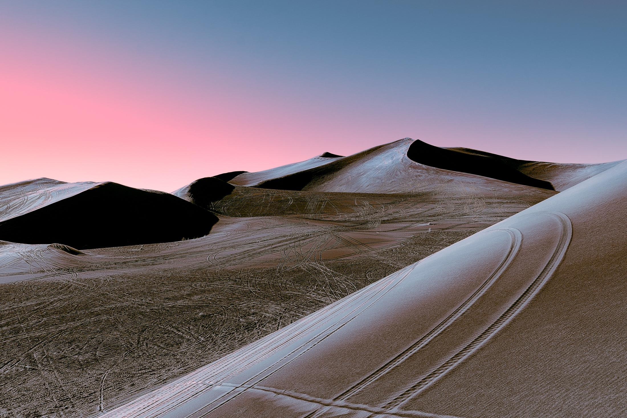 2200x1467 #Neon, #Dunes, #Sunset, #Desert. Mocah HD Wallpaper