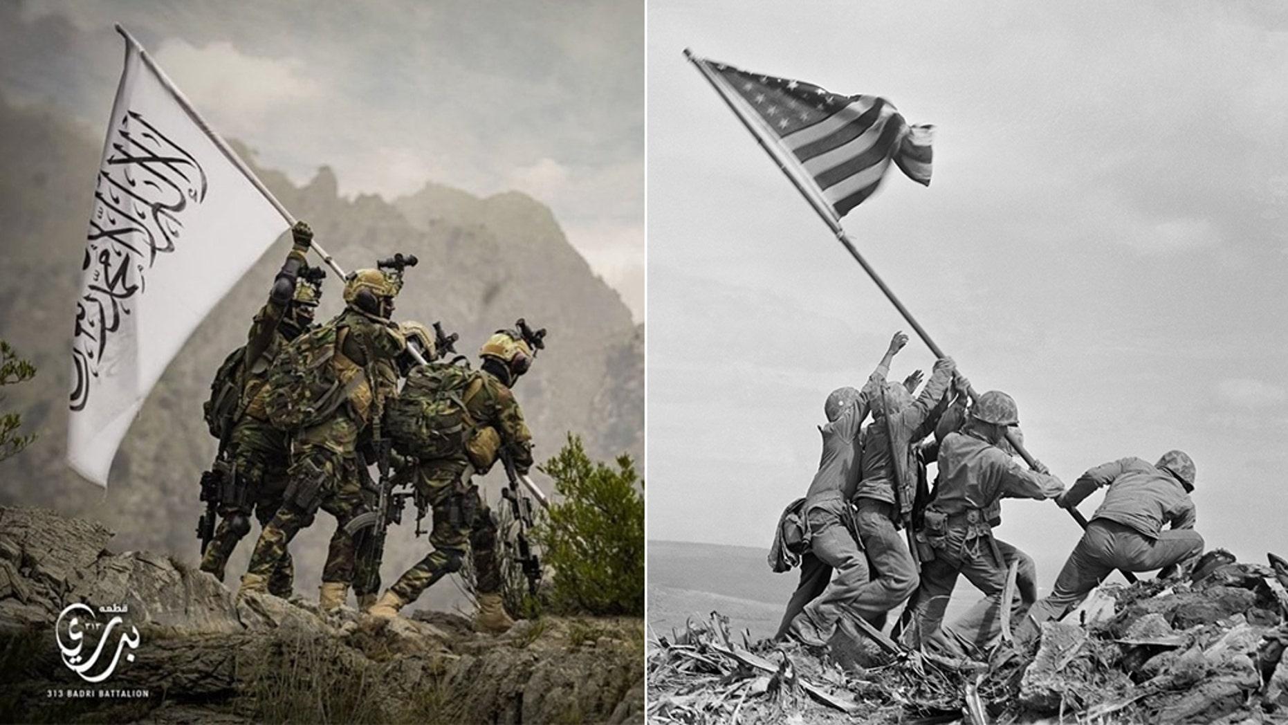 1862x1048 Taliban photo appears to mock Iwo Jima flag raising in latest propaganda push