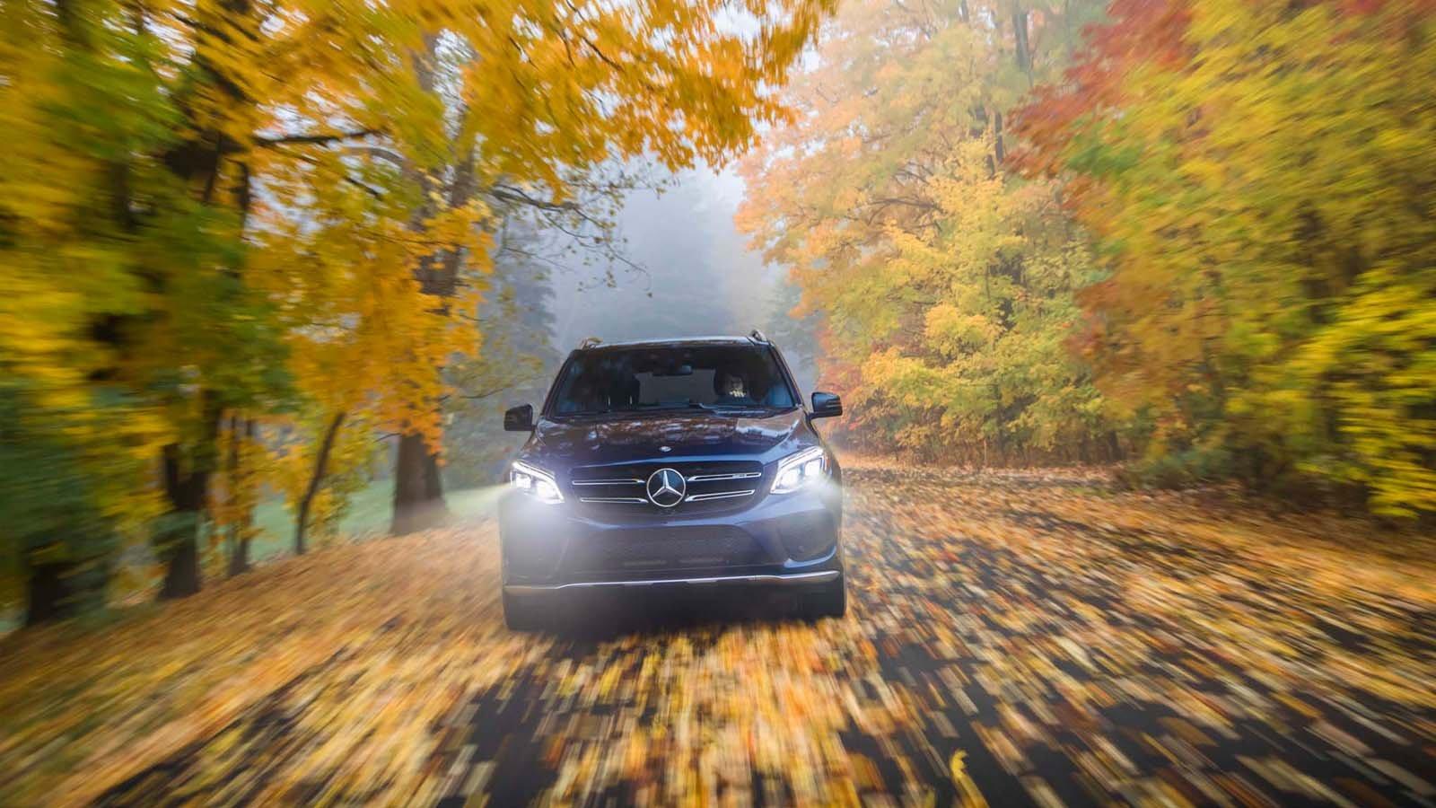 1600x900 Beautiful Mercedes Benz Autumn Wallpaper