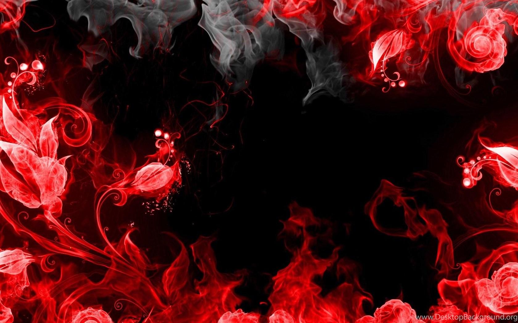 1680x1050 Abstract Red Smoke Black Desktop Background