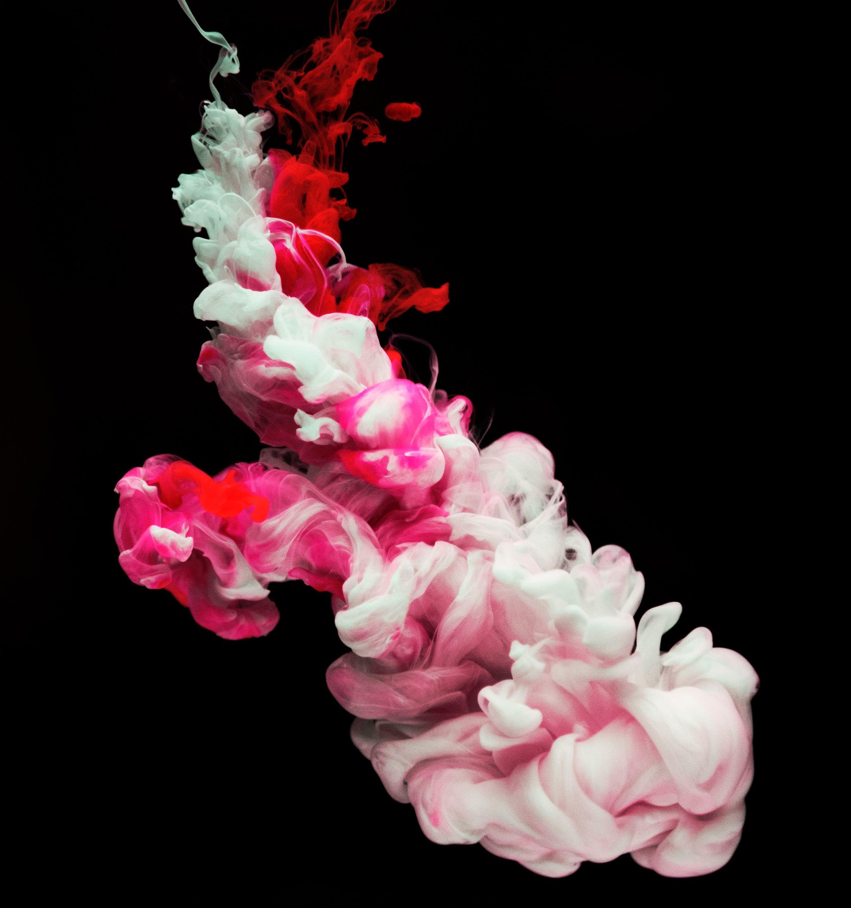 2814x3000 red and white smoke #watercolor #liquid #clots #red K #wallpaper #hdwallpaper #deskt. Ink in water, Watercolour texture background, Black background photography