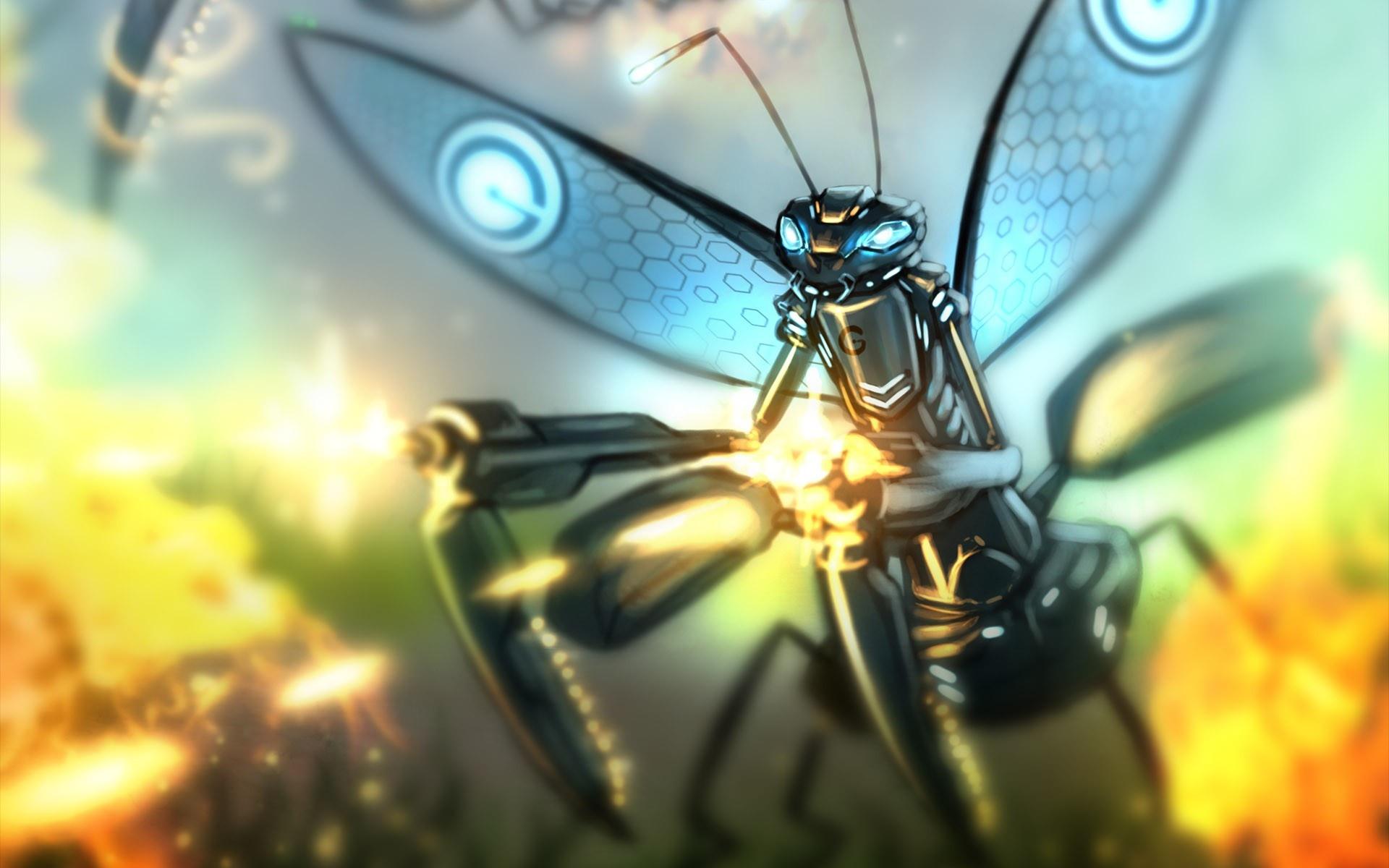 1920x1200 romantically, Apocalyptic, Comics, Art, Sci, Fi, Steampunk, Mech, Tech, Dragonfly, Weapons, Guns Wallpaper HD / Desktop and Mobile Background