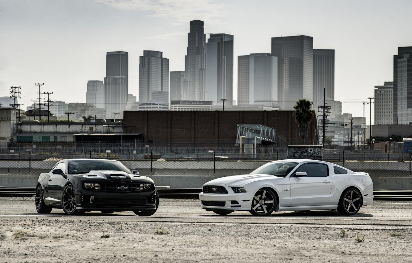 1332x850 Wallpaper white, the city, black, mustang, Mustang, ford, Chevrolet, Ford, chevrolet, camaro ss, Camaro image for desktop, section ford