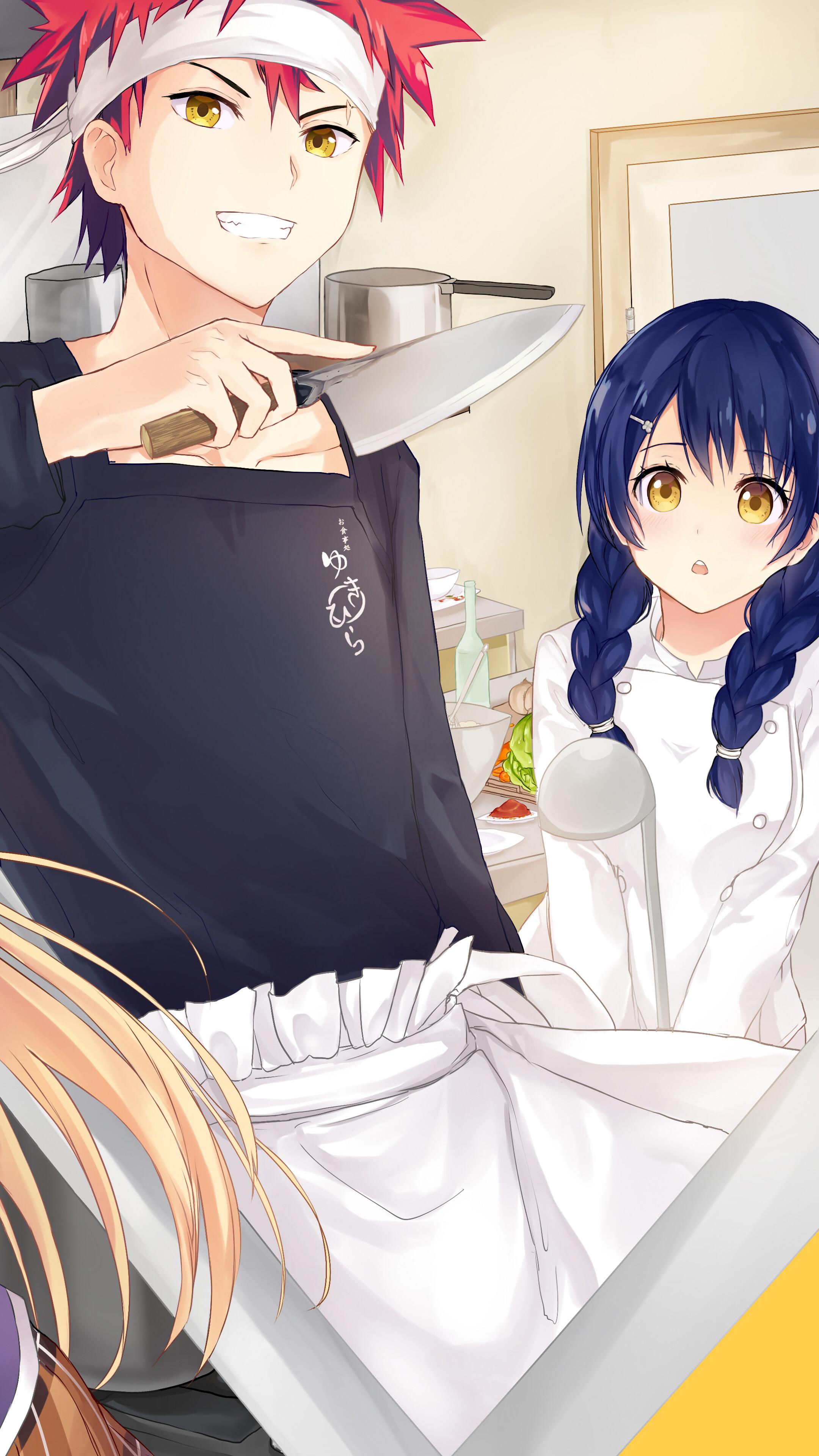 2160x3840 Food Wars, Soma, Erina, Soma, Megumi, 4K phone HD Wallpaper, Image, Background, Photo and Picture. Mocah HD Wallpaper