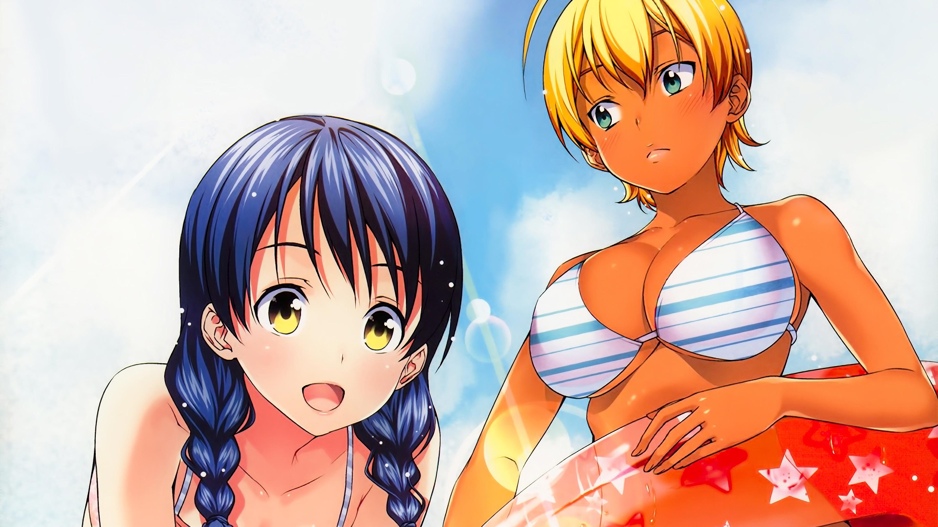 3840x2160 Megumi Tadokoro and Ikumi Mito Food Wars Girls Swimsuit 4K