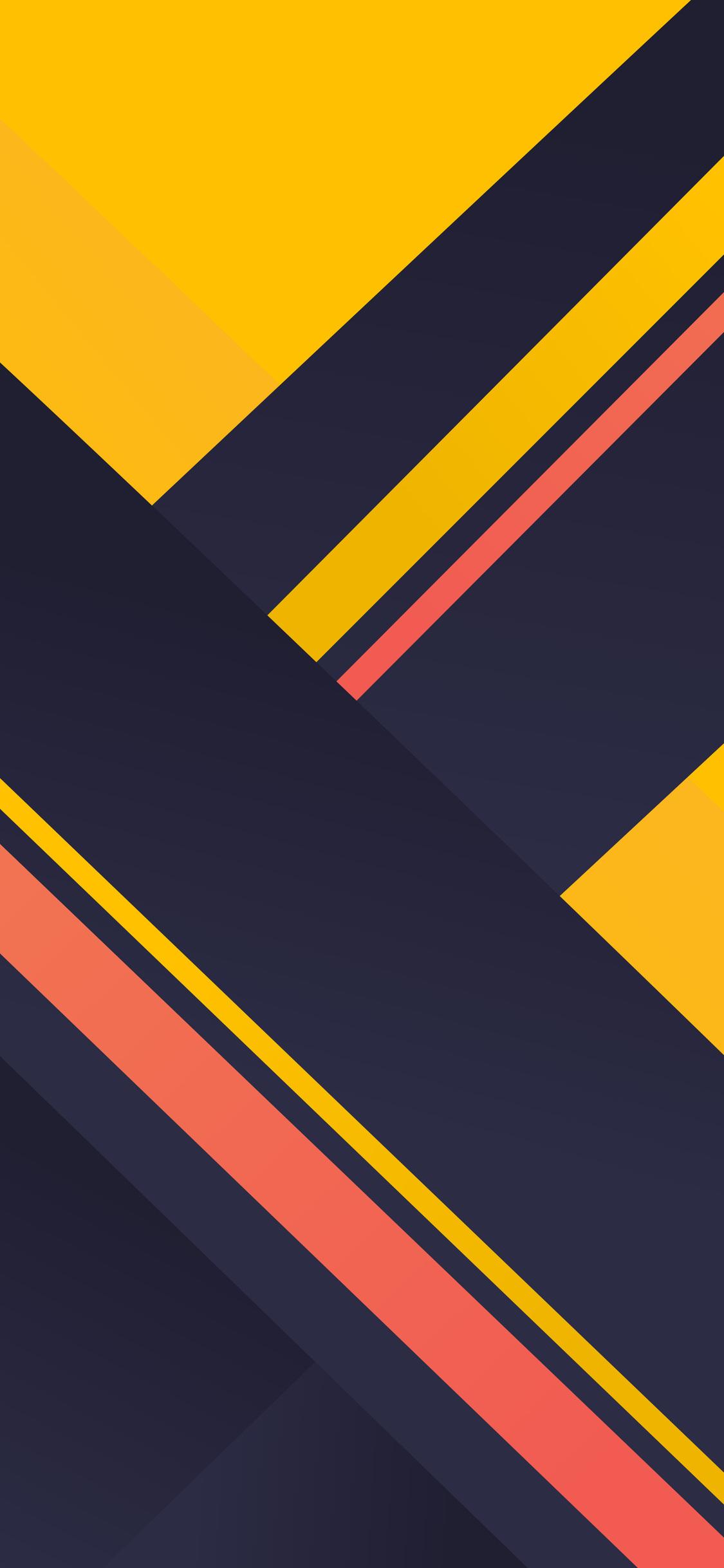 1125x2436 Geometric Material Yellow Blue Red 4k iPhone XS, iPhone iPhone X HD 4k Wallpaper, Image, Background, Photo and Picture