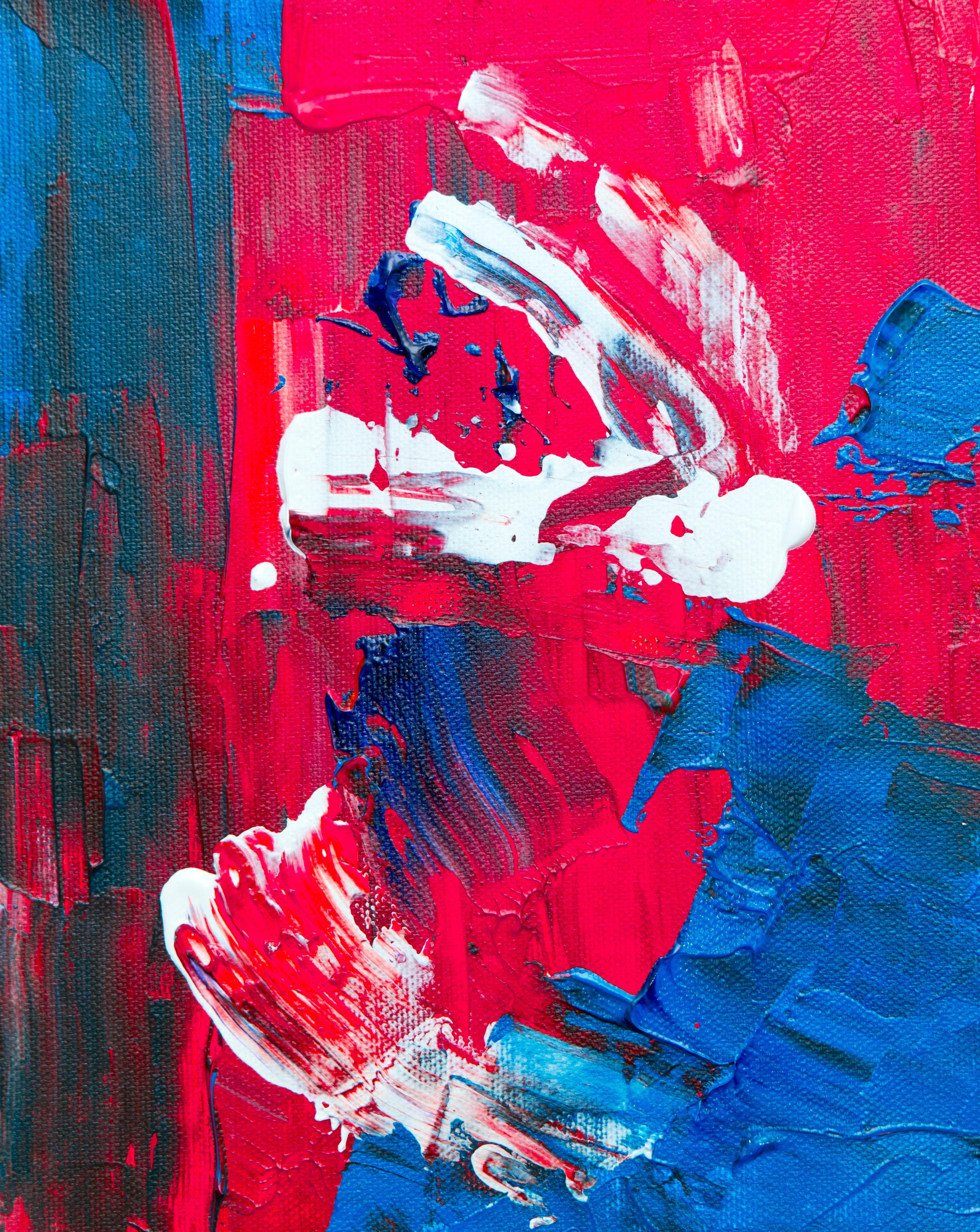 3168x3982 Red, White, And Blue Abstract Painting · Free