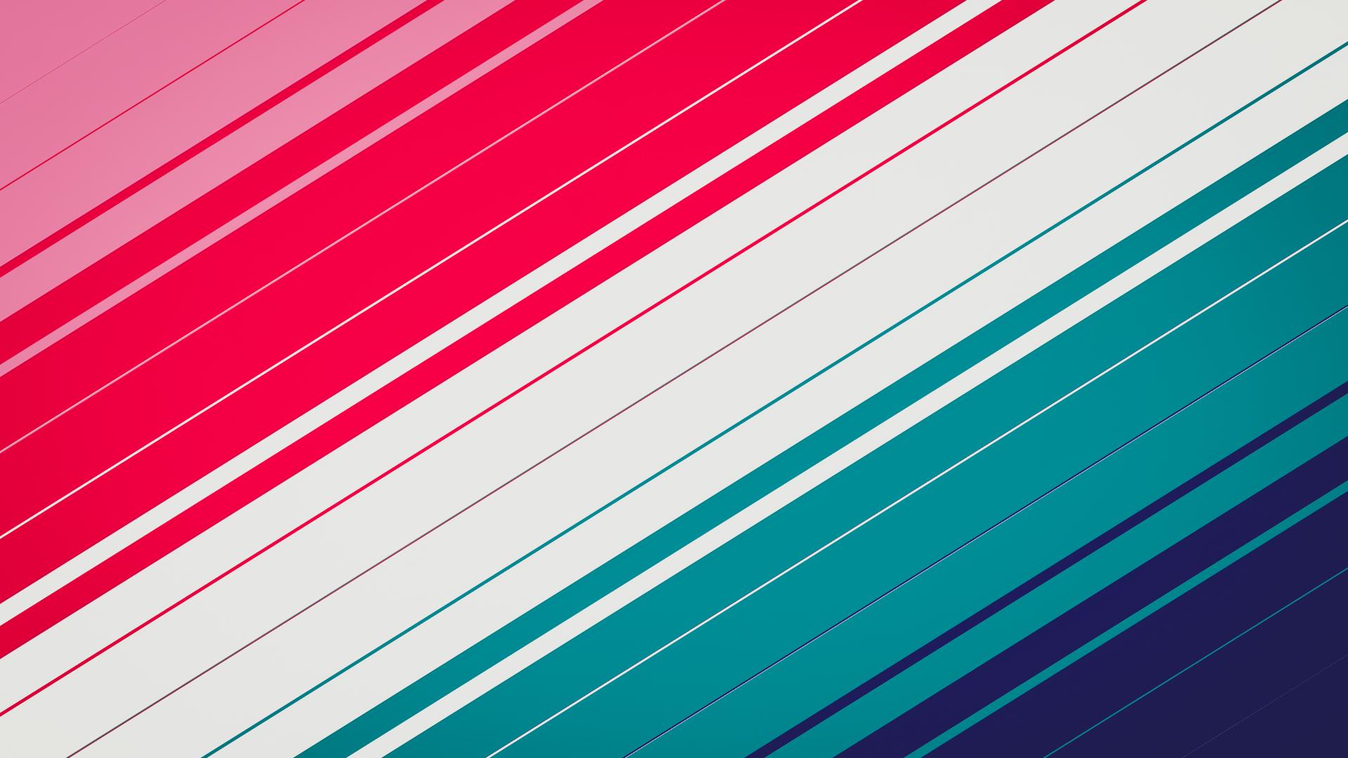 1920x1080 Red White Teal Stripes 1080P Laptop Full HD Wallpaper, HD Abstract 4K Wallpaper, Image, Photo and Background