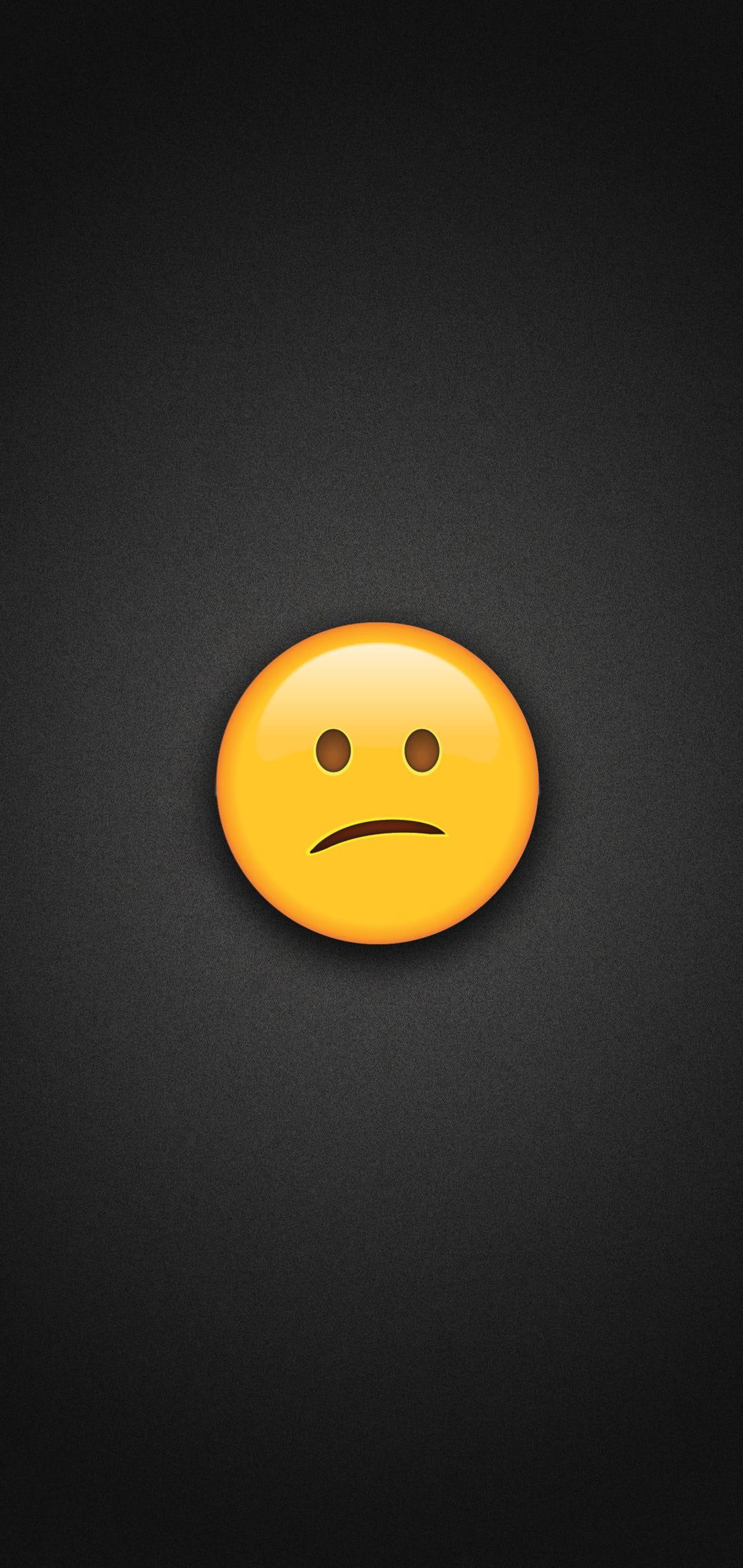 1080x2280 Emoji Confused Face Emoji Phone Wallpaper