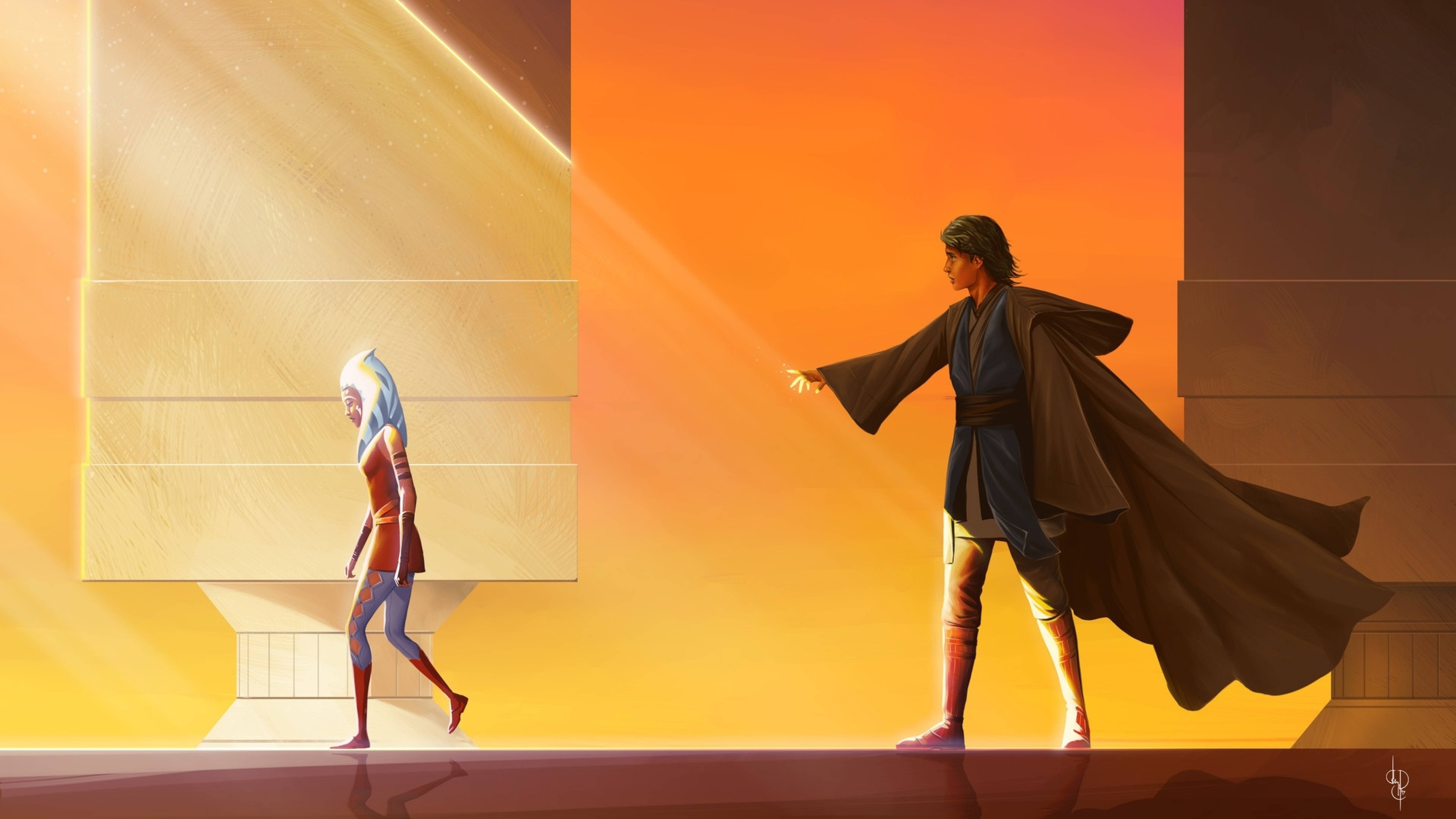 7680x4320 Ahsoka Tano and Anakin Skywalker Art 8K Wallpaper, HD Artist 4K Wallpaper, Image, Photo and Background
