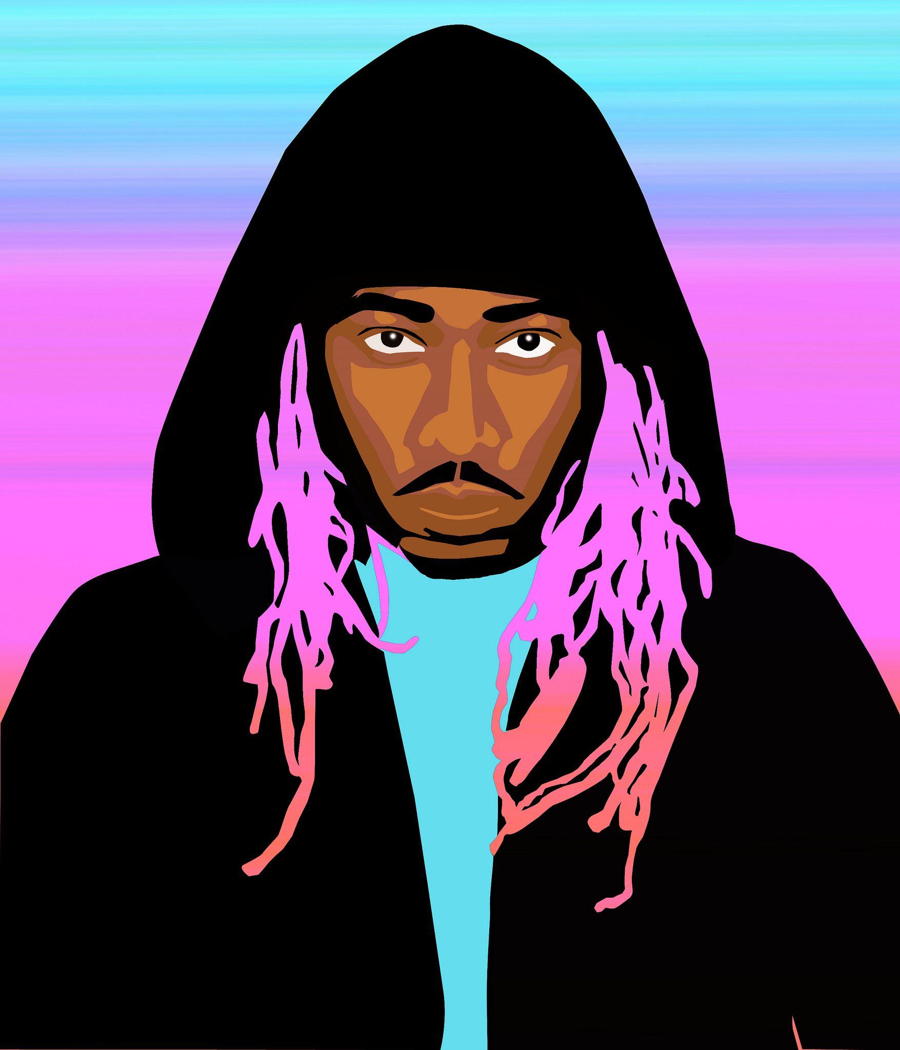 1755x2048 Smoking Cartoon Rapper Wallpaper