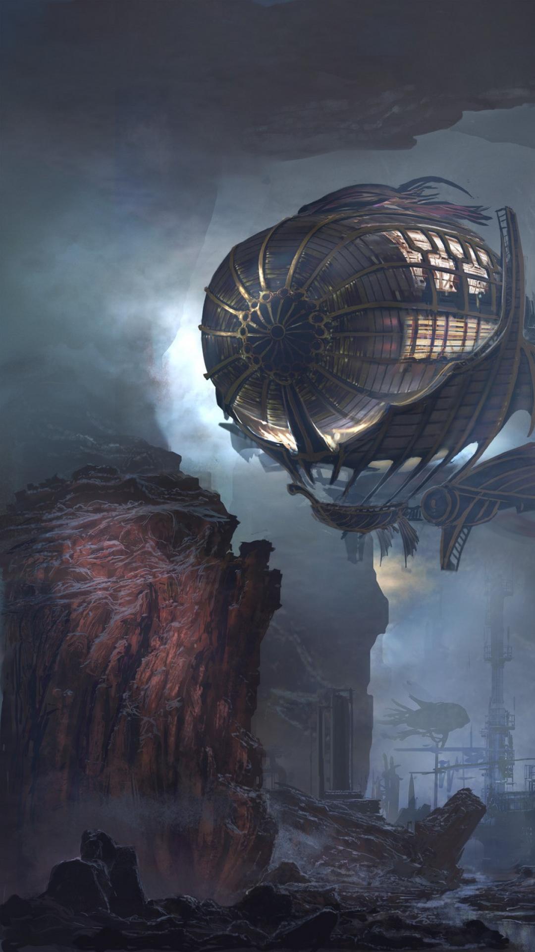 1080x1920 Mobile Airship Wallpaper