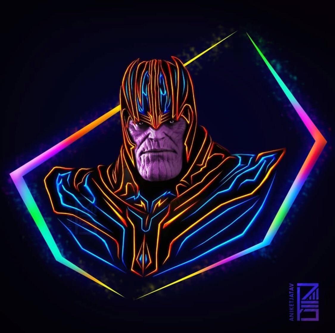 1125x1118 Neon Thanos. Marvel artwork, Marvel superheroes, Marvel