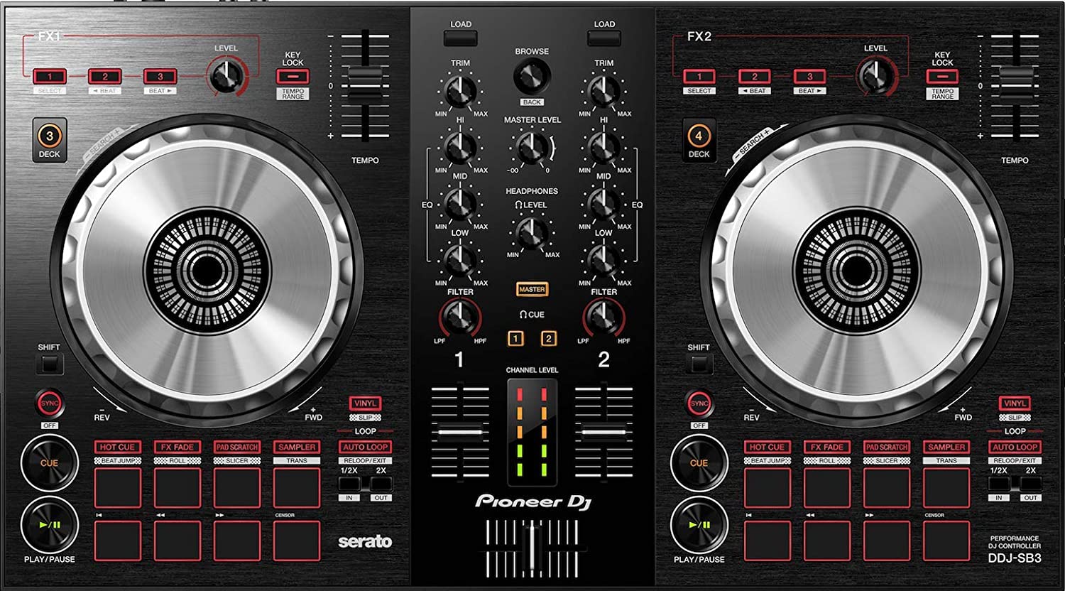1500x832 Pioneer DJ DJ Controller, Black, (DDJSB3) : Musical Instruments