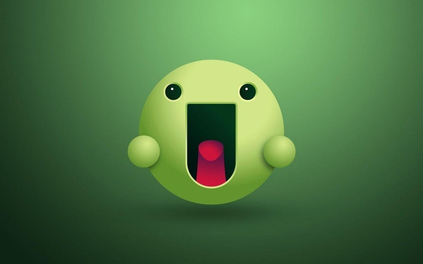 1440x900 Green Smiley Face desktop PC and Mac wallpaper