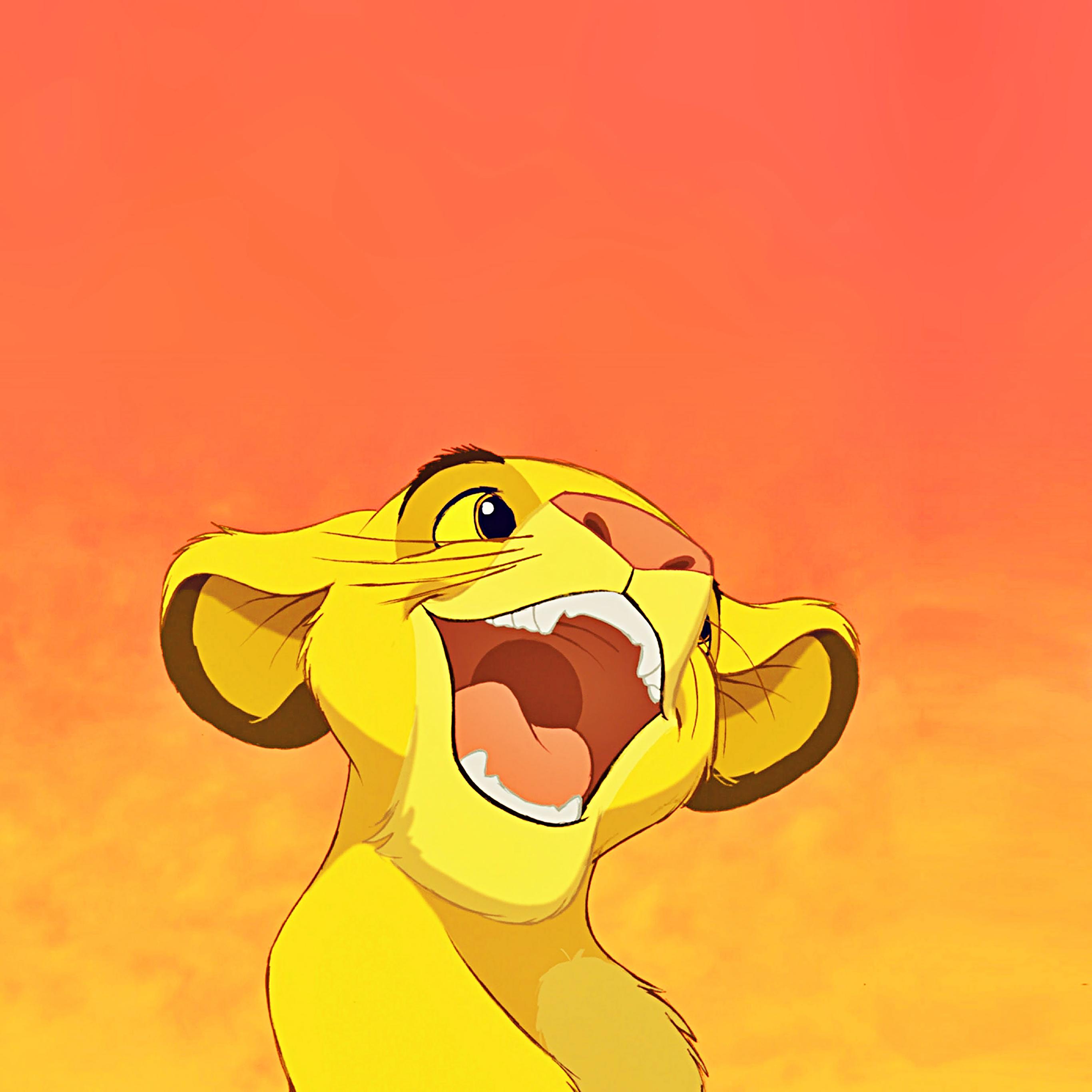 2732x2732 Wallpaper Disney Simba Lionking Smile Illust