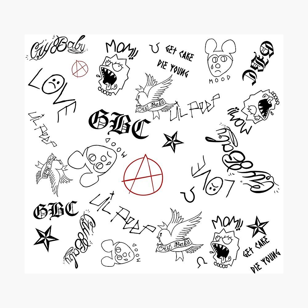 1000x1000 Lil Peep tattoos wallpaper Poster