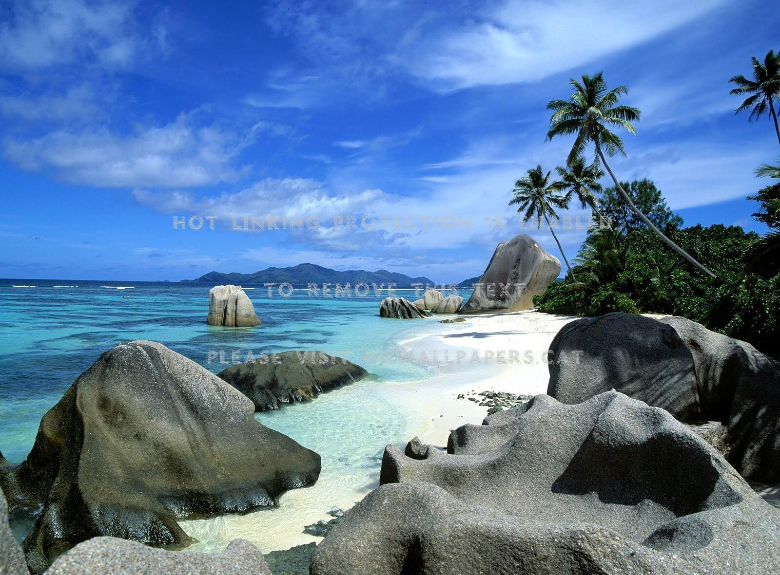 1600x1181 seychelles beach stones bay palms black day