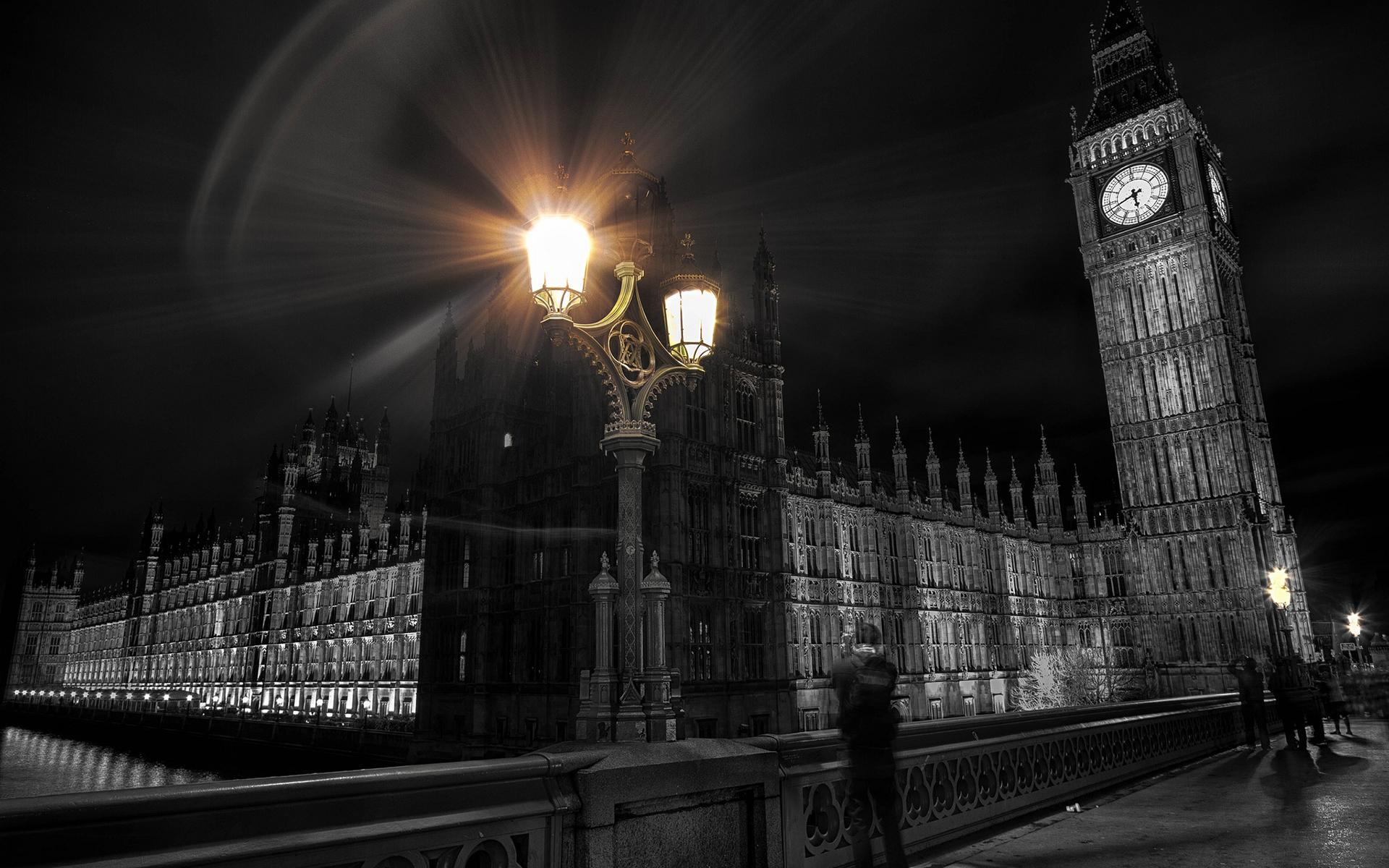 1920x1200 london, Big, Ben, Clock, Tower, Colorsplash, Lights, Building Wallpaper HD / Desktop and Mobile Background