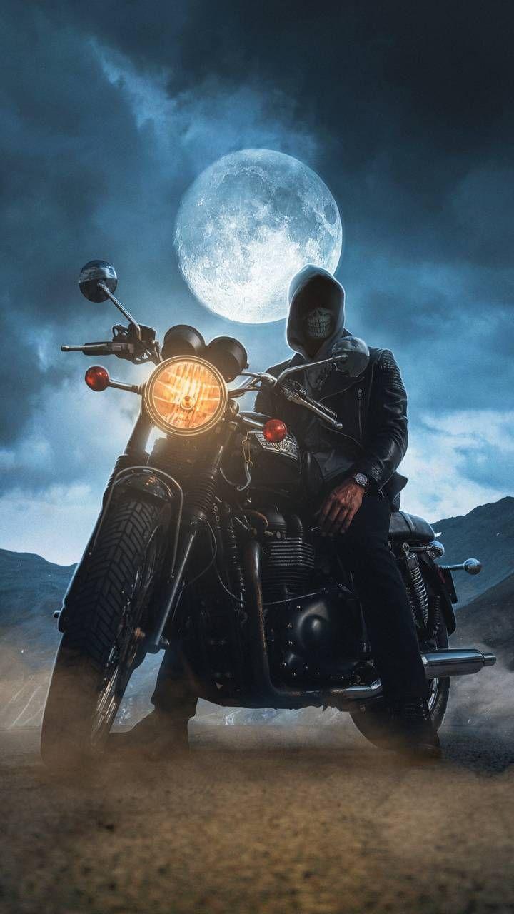 720x1280 Download Night biker wallpaper by georgekev now. Browse millions of popular bike Wallp. Ghost rider wallpaper, Ghost rider, Disney wallpaper