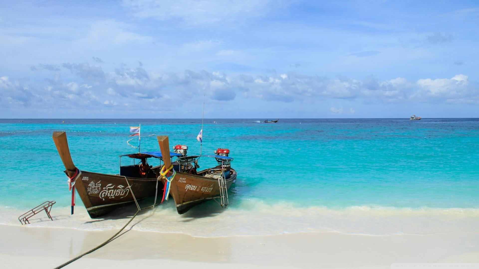 1920x1080 Nature summer boats Thailand time sea beaches wallpaperx1080
