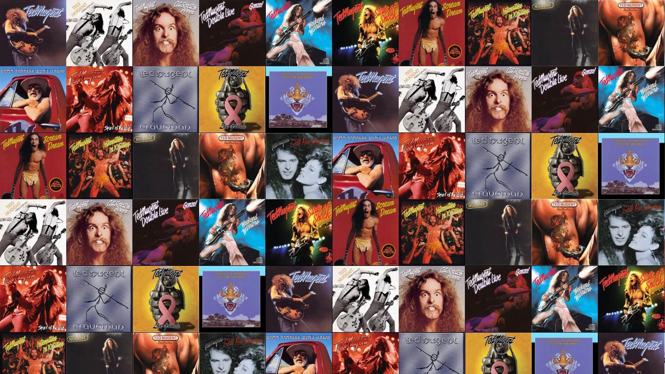 1366x768 Ted Nugent Self Titled Free For All Cat Wallpaper « Tiled Desktop Wallpaper