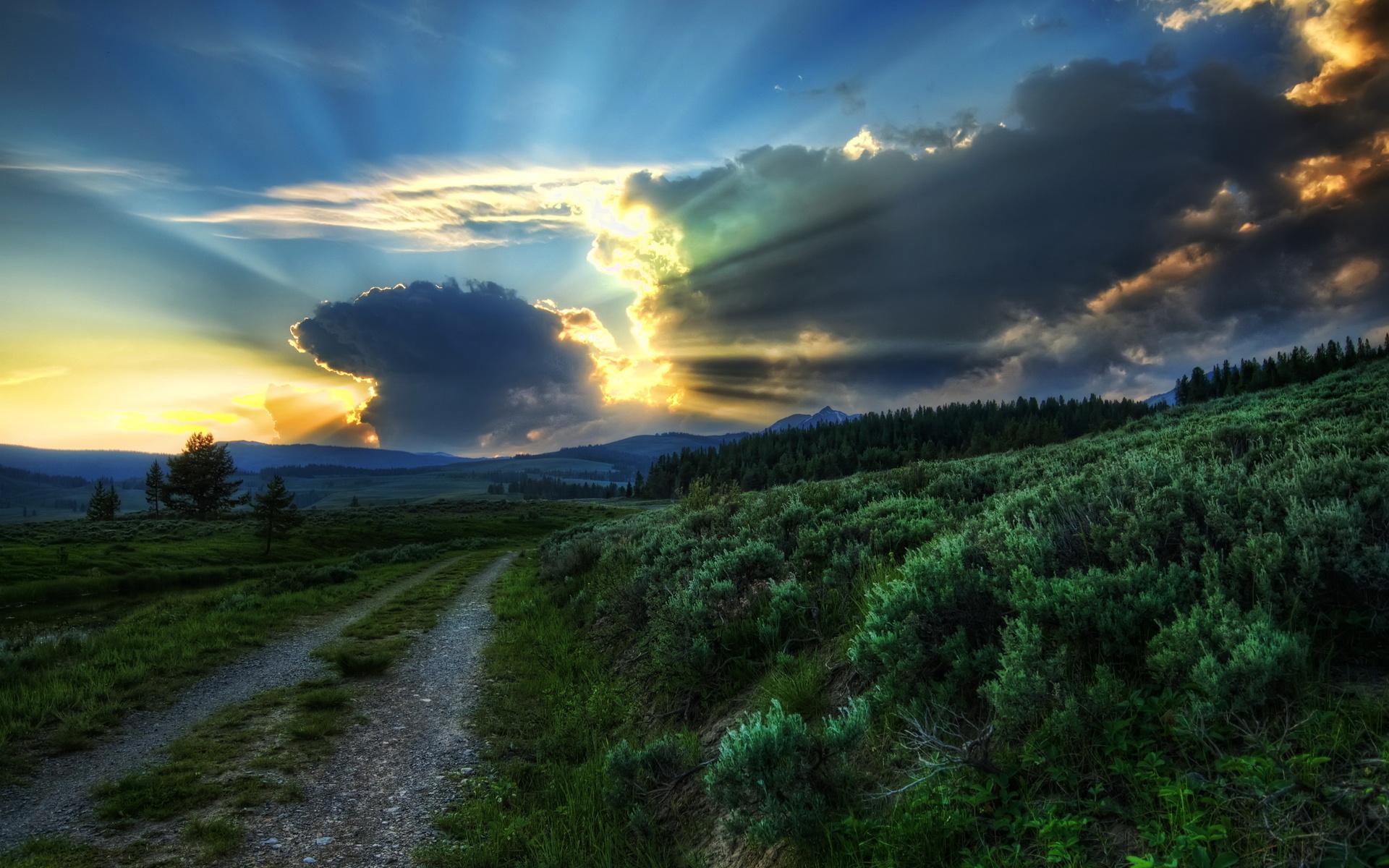 1920x1200 Beautiful Nature Sky Road Sun wallpaper. Beautiful Nature Sky Road Sun