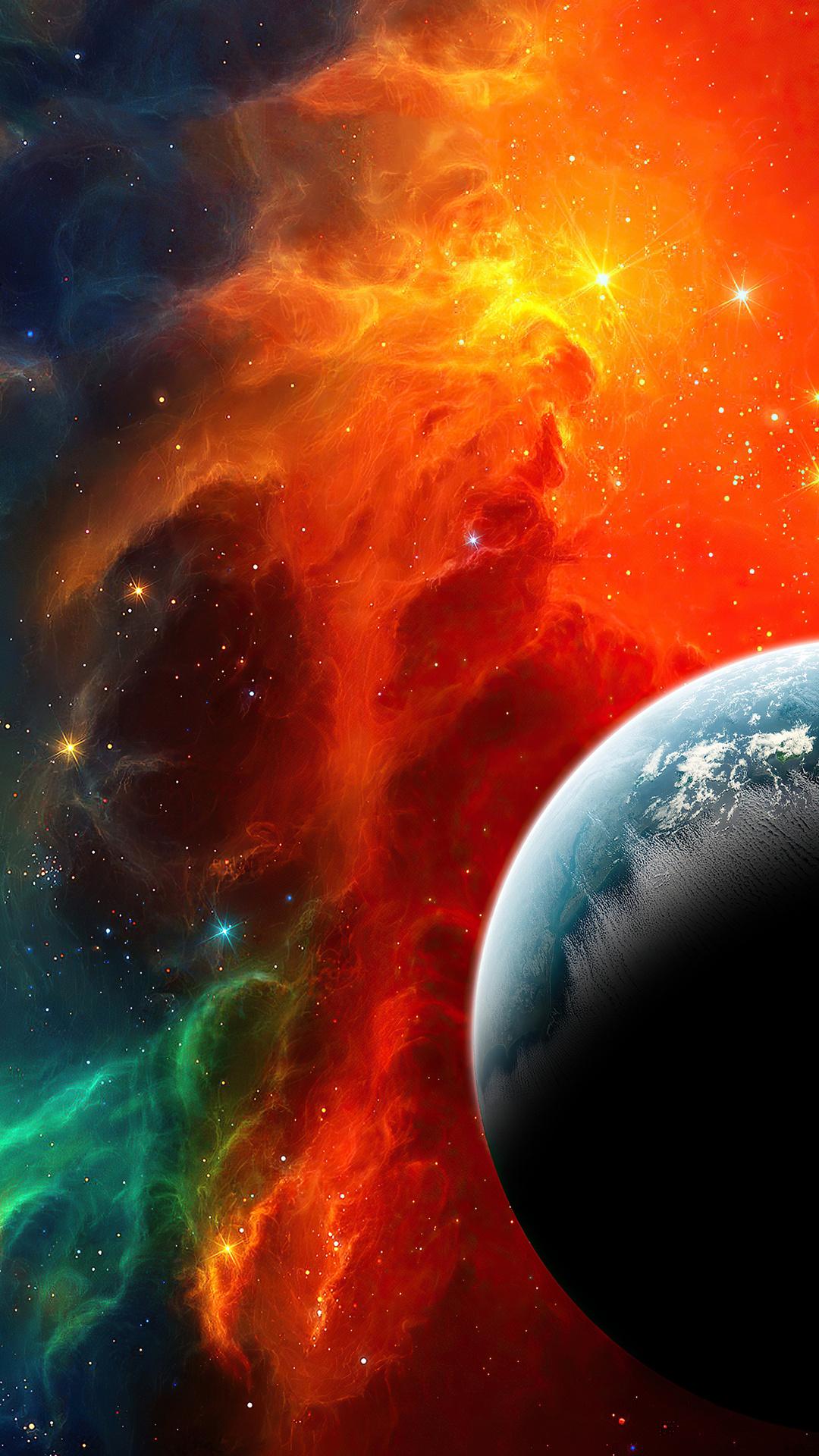 1080x1920 Colorful Nebula Space 4k iPhone 6s, 6 Plus, Pixel xl , One Plus 3t, 5 HD 4k Wallpaper, Image, Background, Photo and Picture