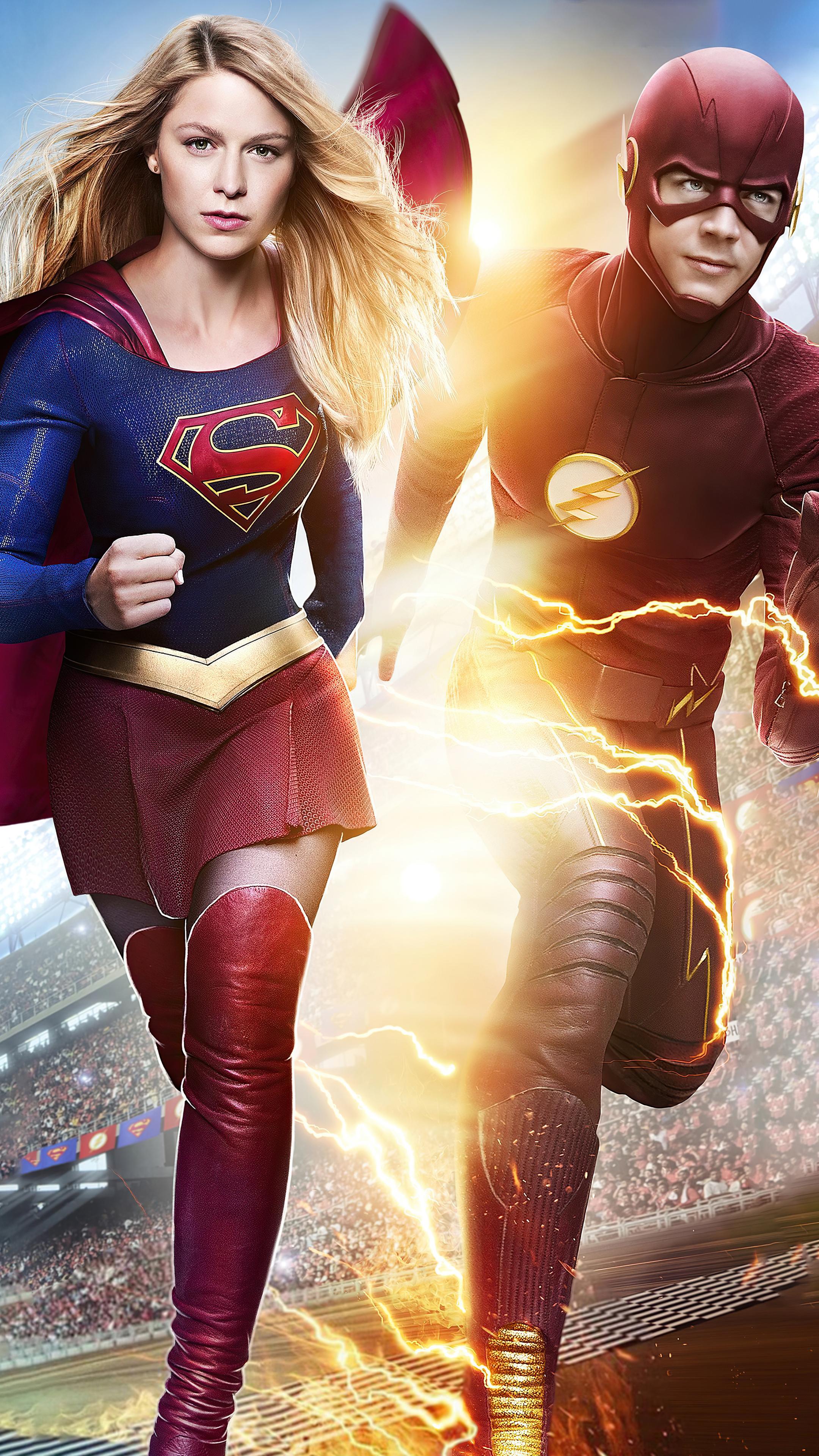 2160x3840 Supergirl X Flash 4k Sony Xperia X, XZ, Z5 Premium HD 4k Wallpaper, Image, Background, Photo and Picture