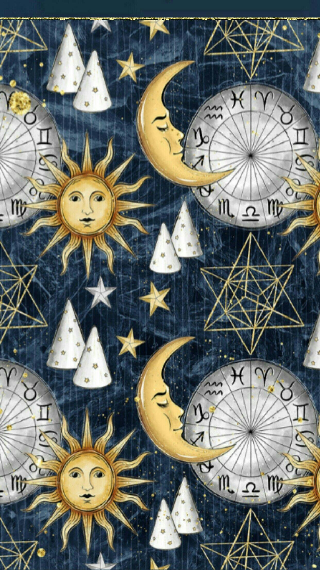 1242x2208 Aesthetic Sun And Moon iPhone Wallpaper