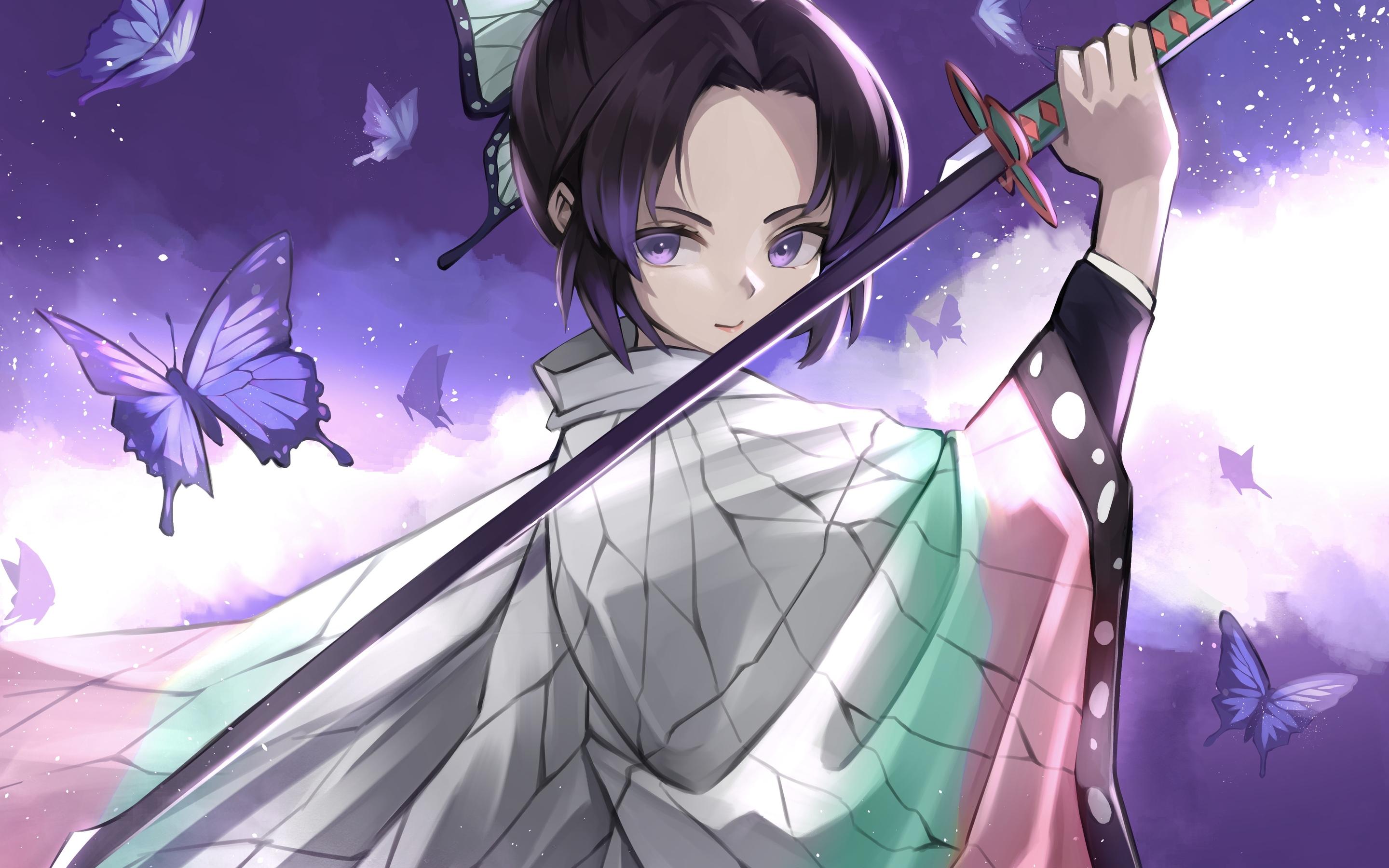 2880x1800 Demon Slayer Samurai Anime Girl 4k Macbook Pro Retina HD 4k Wallpaper, Image, Background, Photo and Picture