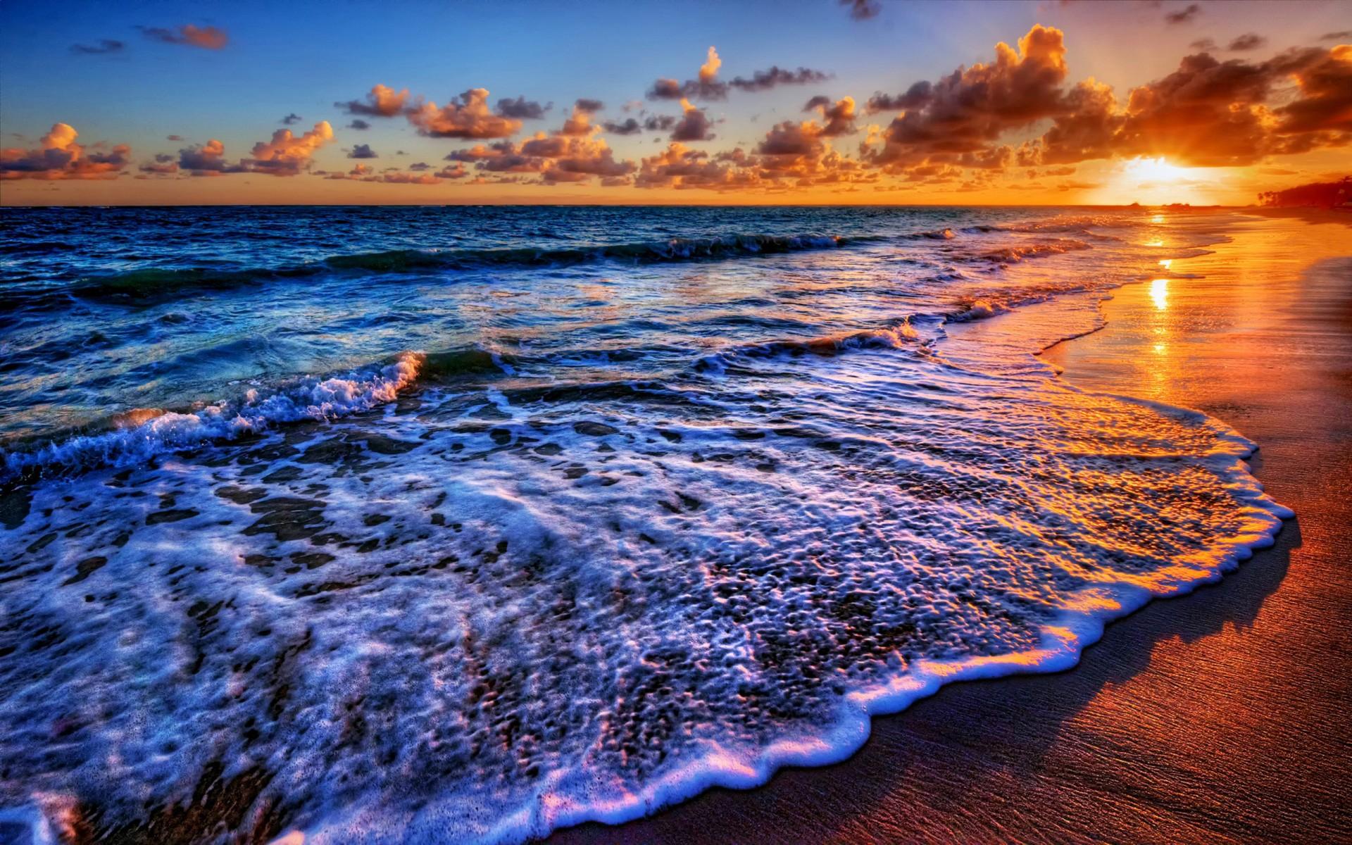 1920x1200 Sea Coast Sunrises And Sunsets Sky Water Clouds Nature Wallpaper And Photo 383450 :