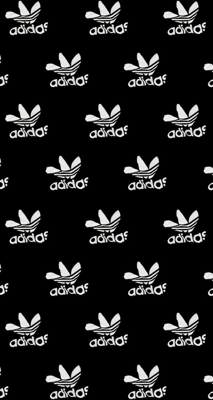 744x1392 Adidas Black and White Aesthetics Wallpaper