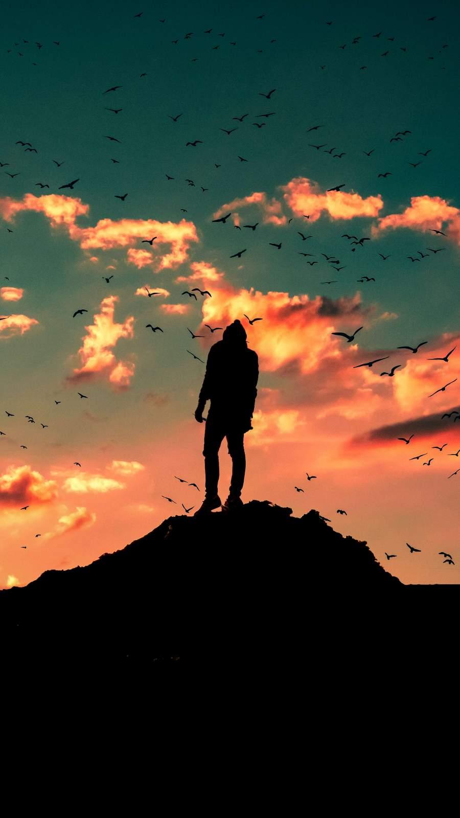 900x1600 Man In Silhouette IPhone Wallpaper Wallpaper : iPhone Wallpaper