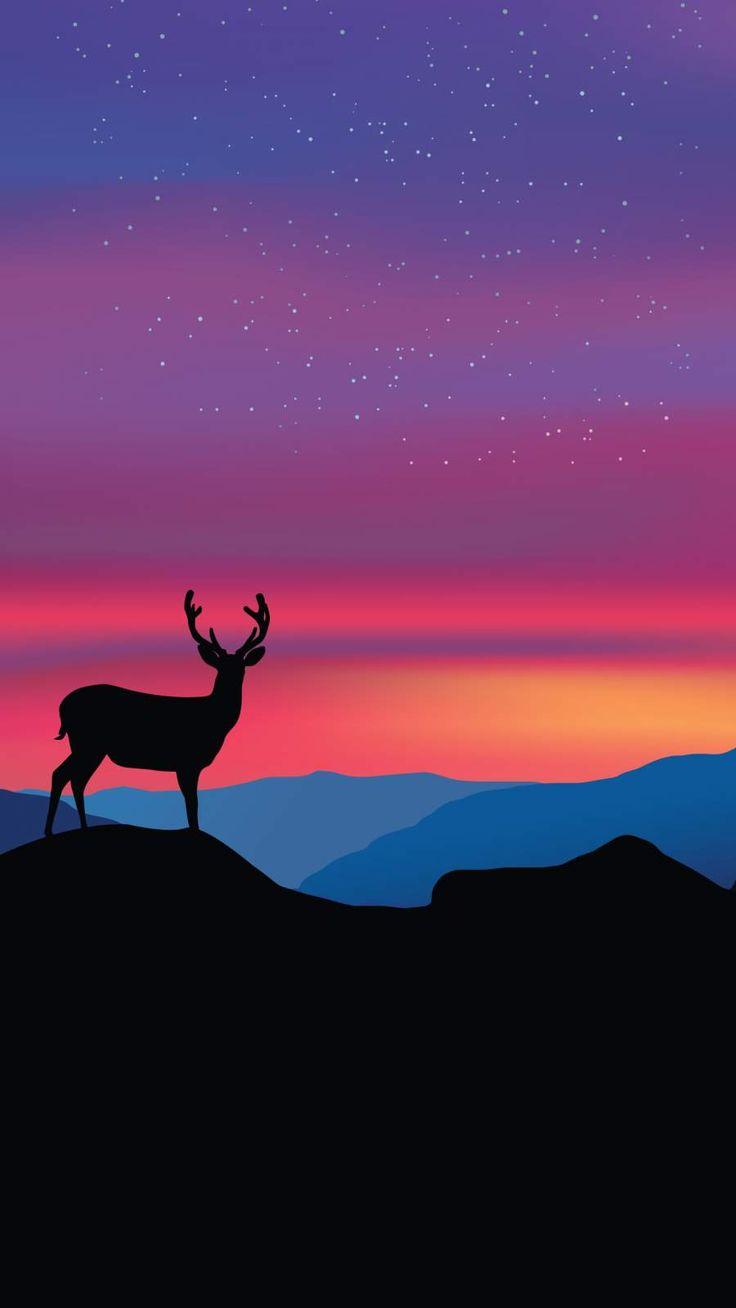 736x1308 Silhouette Deer Sunset iPhone Wallpaper. Sunset iphone wallpaper, Minimal wallpaper, iPhone wallpaper