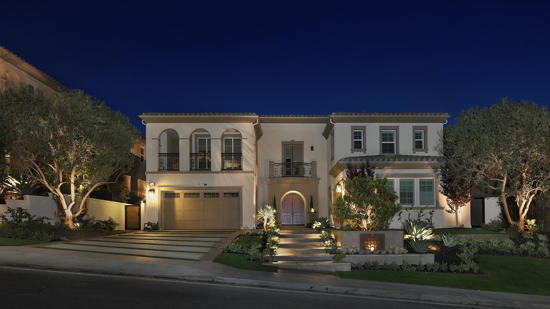 1920x1080 Photos California USA Yorba Linda Garage stairway Mansion 1920x1080