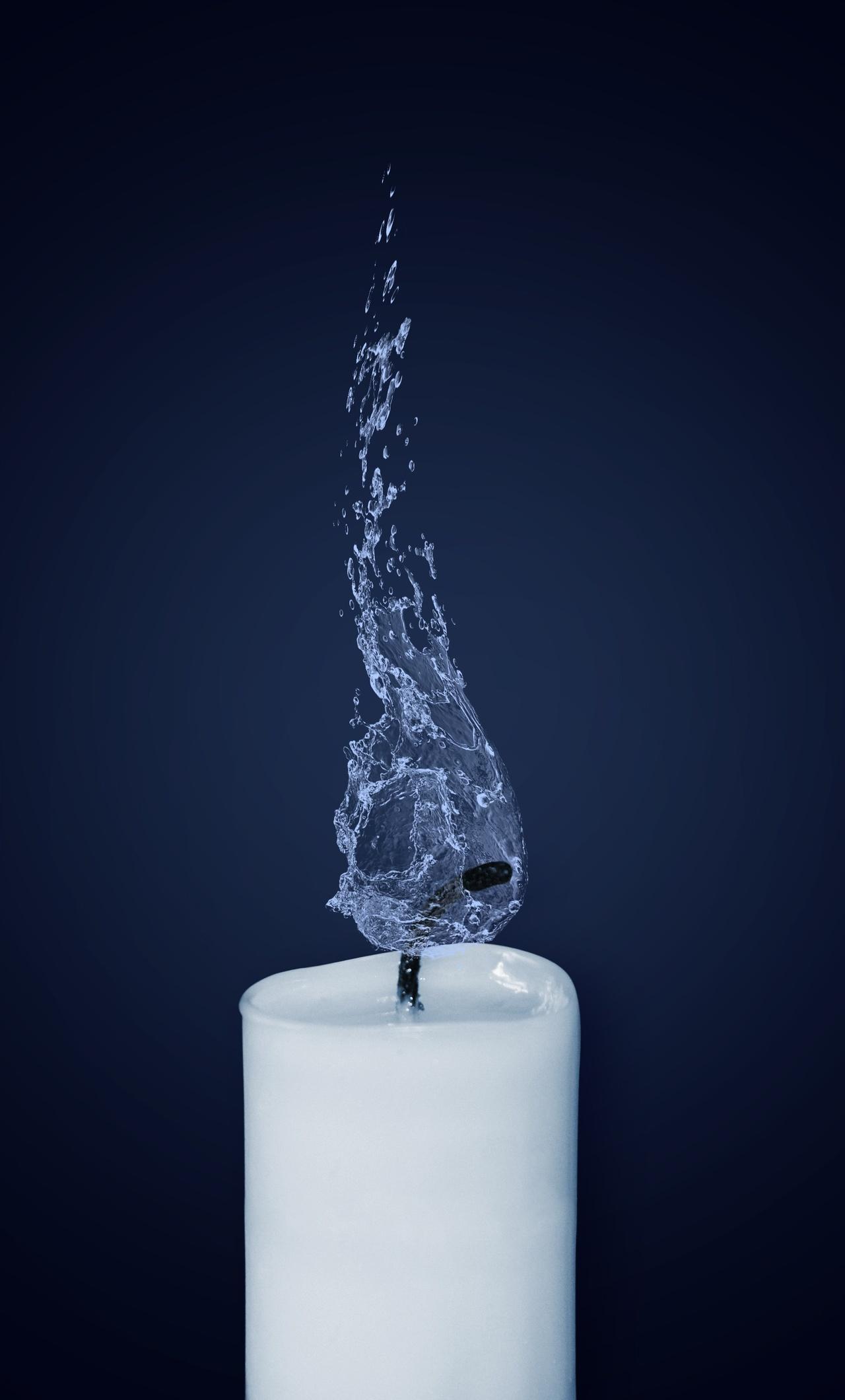 1280x2120 Candle Water Flame Illustration iPhone HD 4k Wallpaper, Image, Background, Photo and Picture