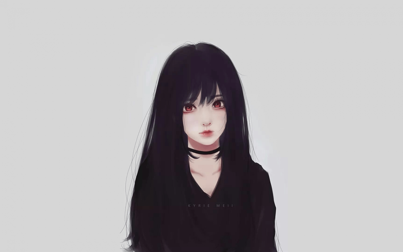 1680x1050 Black And White Cute Anime Wallpaper