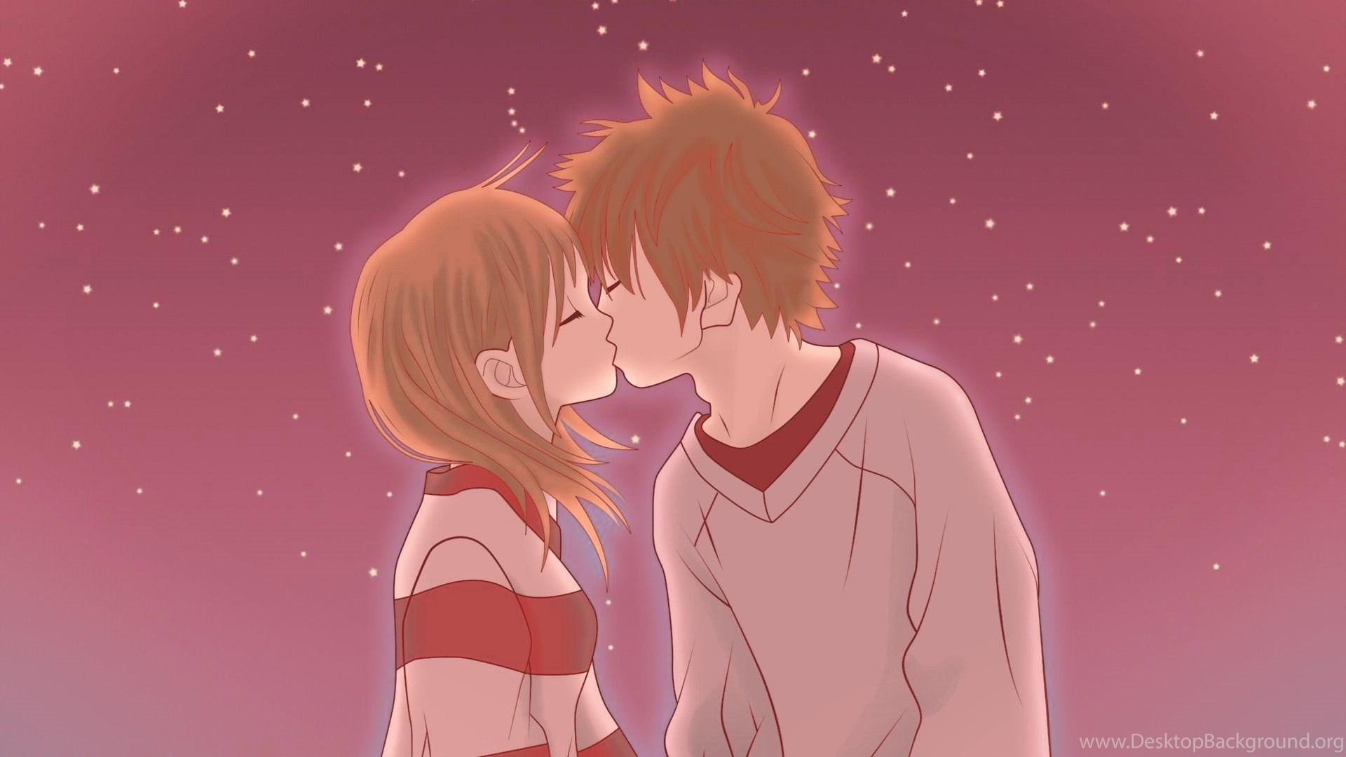 1920x1080 Anime Love Kissing Couple HD Wallpaper Desktop Background